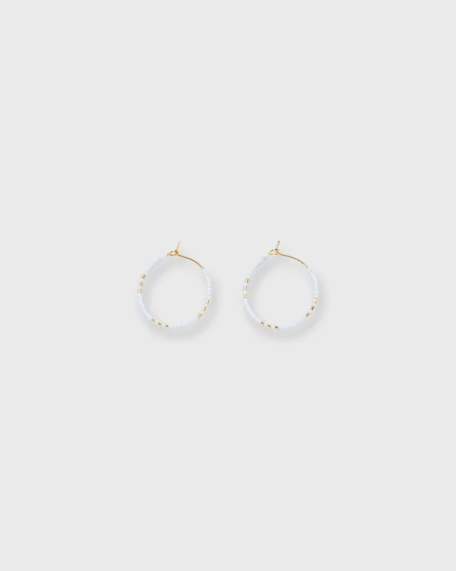 Zoe Hoop Earrings in Snow sold by Mashburn