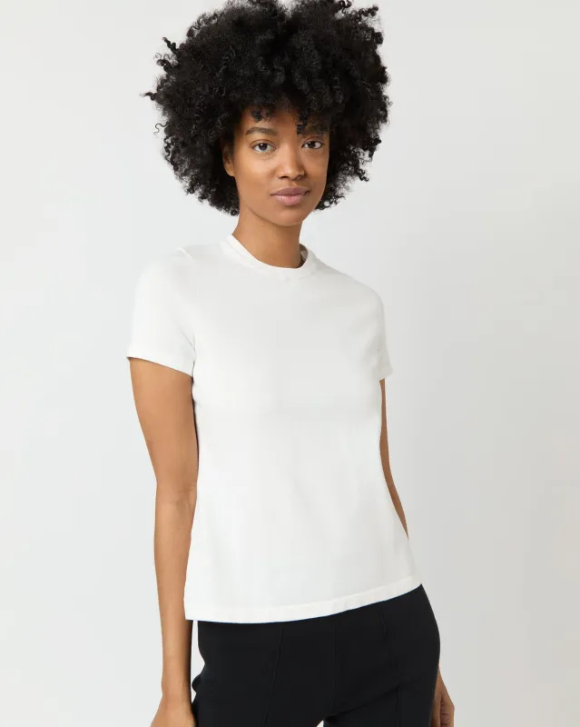 Lee Tee in Chalk Cotton sold by Mashburn