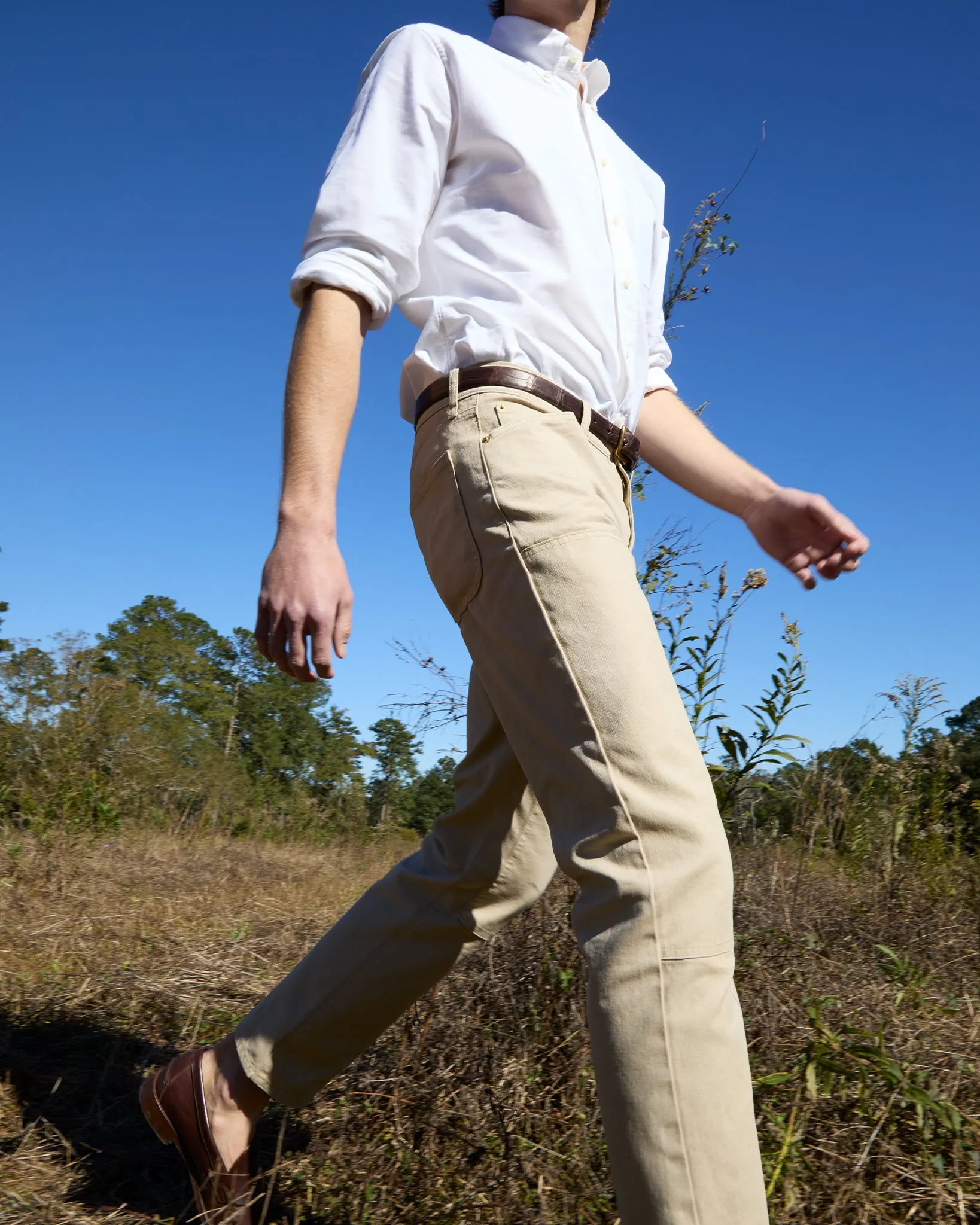 Garment-Dyed Brush Pant in Khaki Canvas sold by Mashburn product image thumbnail 5