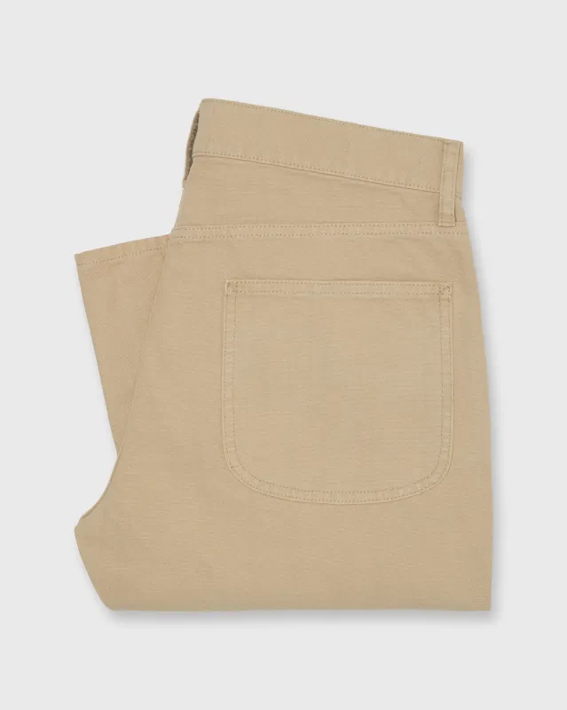 Brush Pant in Khaki Garment-Dyed Canvas sold by Mashburn