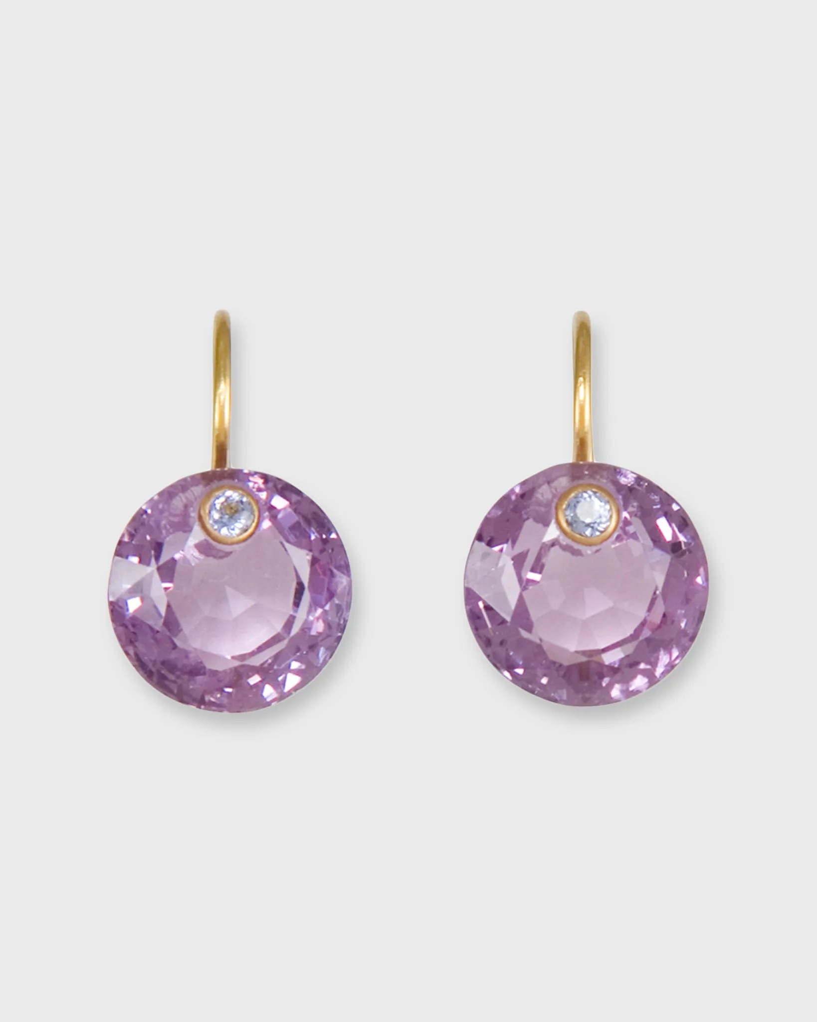 Small Round Gem Earrings in Amethyst/Tanzanite sold by Mashburn product image thumbnail 4