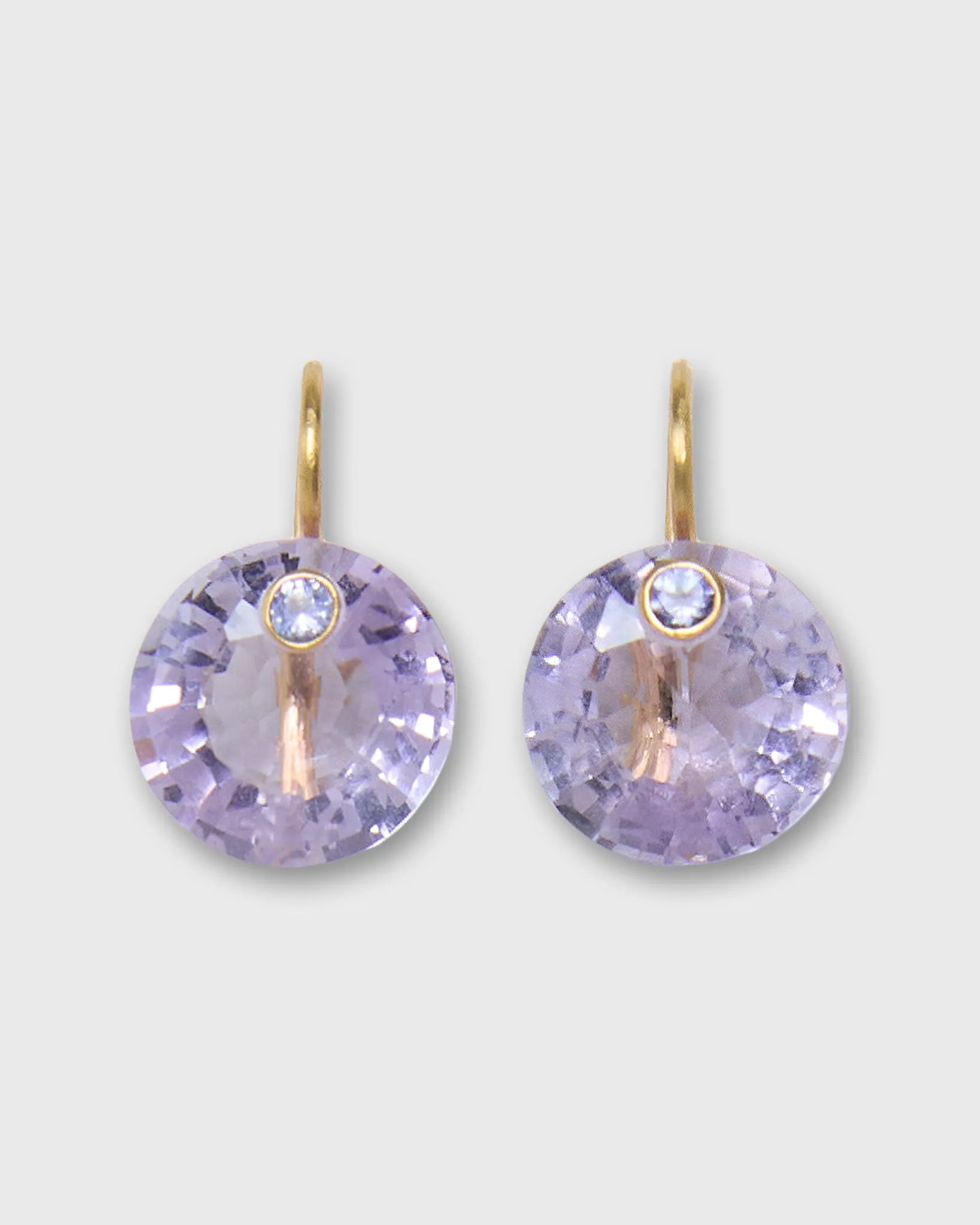 Small Round Gem Earrings in Amethyst/Tanzanite sold by Mashburn product image thumbnail 3