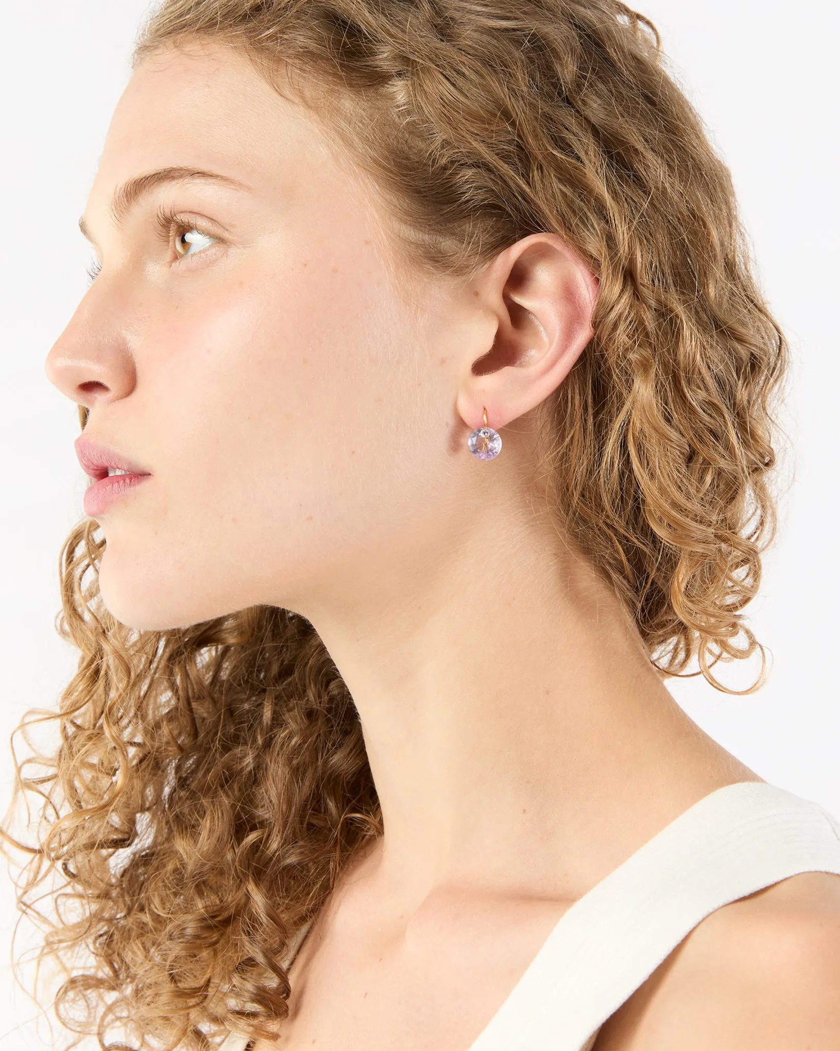 Small Round Gem Earrings in Amethyst/Tanzanite sold by Mashburn product image thumbnail 2