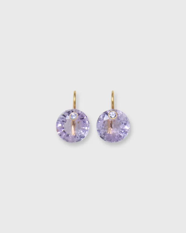 Small Round Gem Earrings in Amethyst/Tanzanite sold by Mashburn