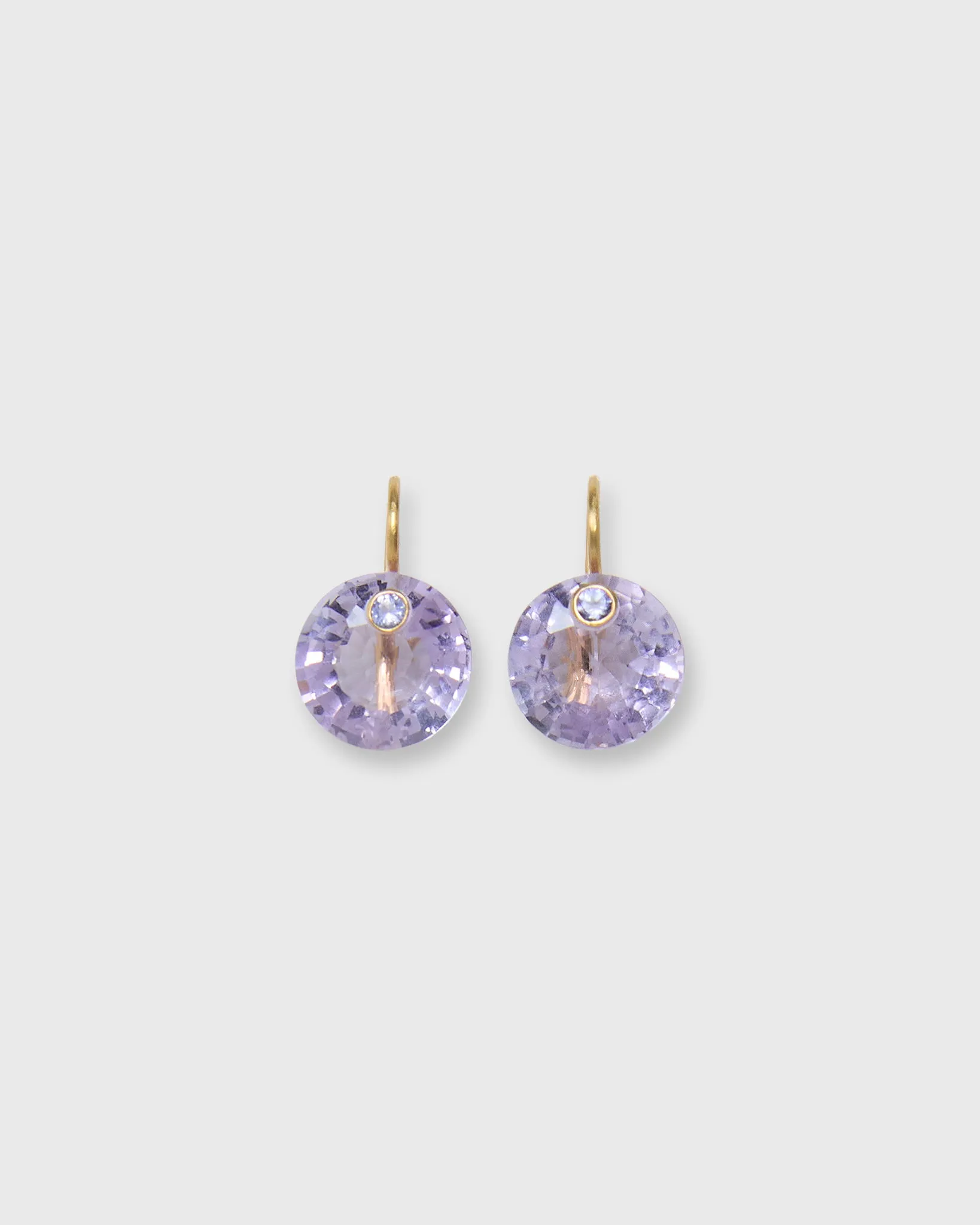 Small Round Gem Earrings in Amethyst/Tanzanite sold by Mashburn