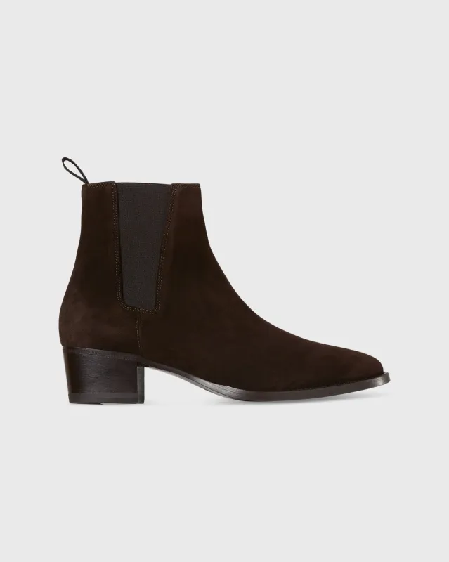 Heeled Chelsea Boot in Brown Suede sold by Mashburn