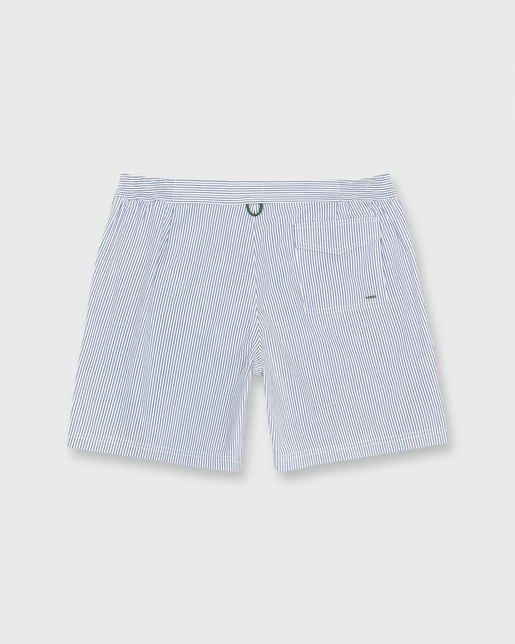 Zip-Front Mid-Length Swim Short in Blue/White Seersucker sold by Mashburn product image thumbnail 2