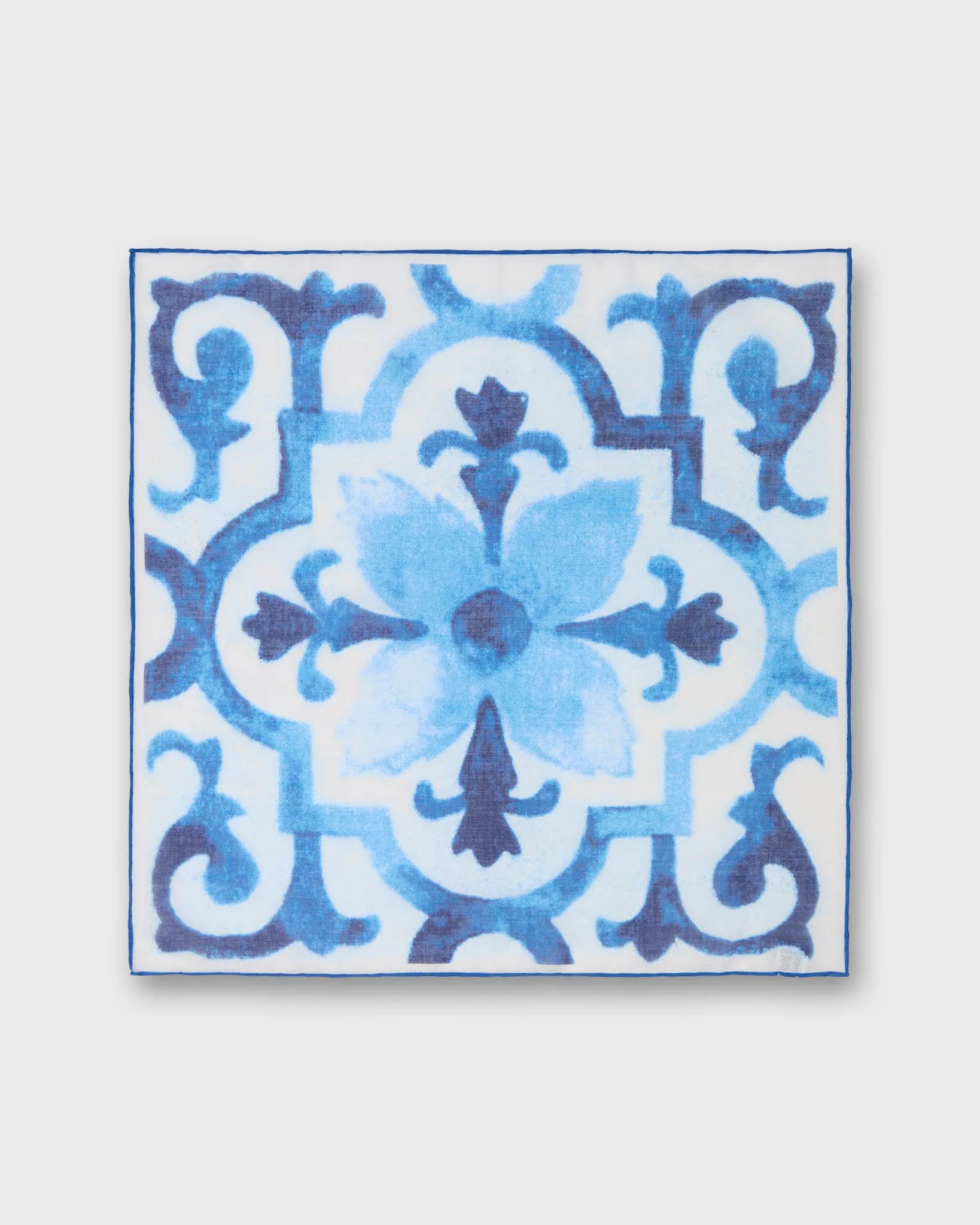 Cotton Print Pocket Square in Navy Tapestry sold by Mashburn product image thumbnail 2