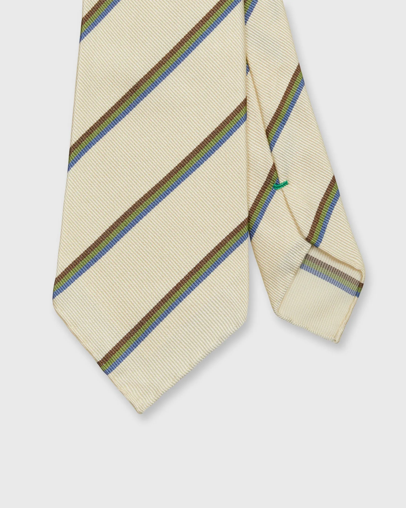 Silk Woven Tie in Bone/Blue/Green Multi Stripe sold by Mashburn