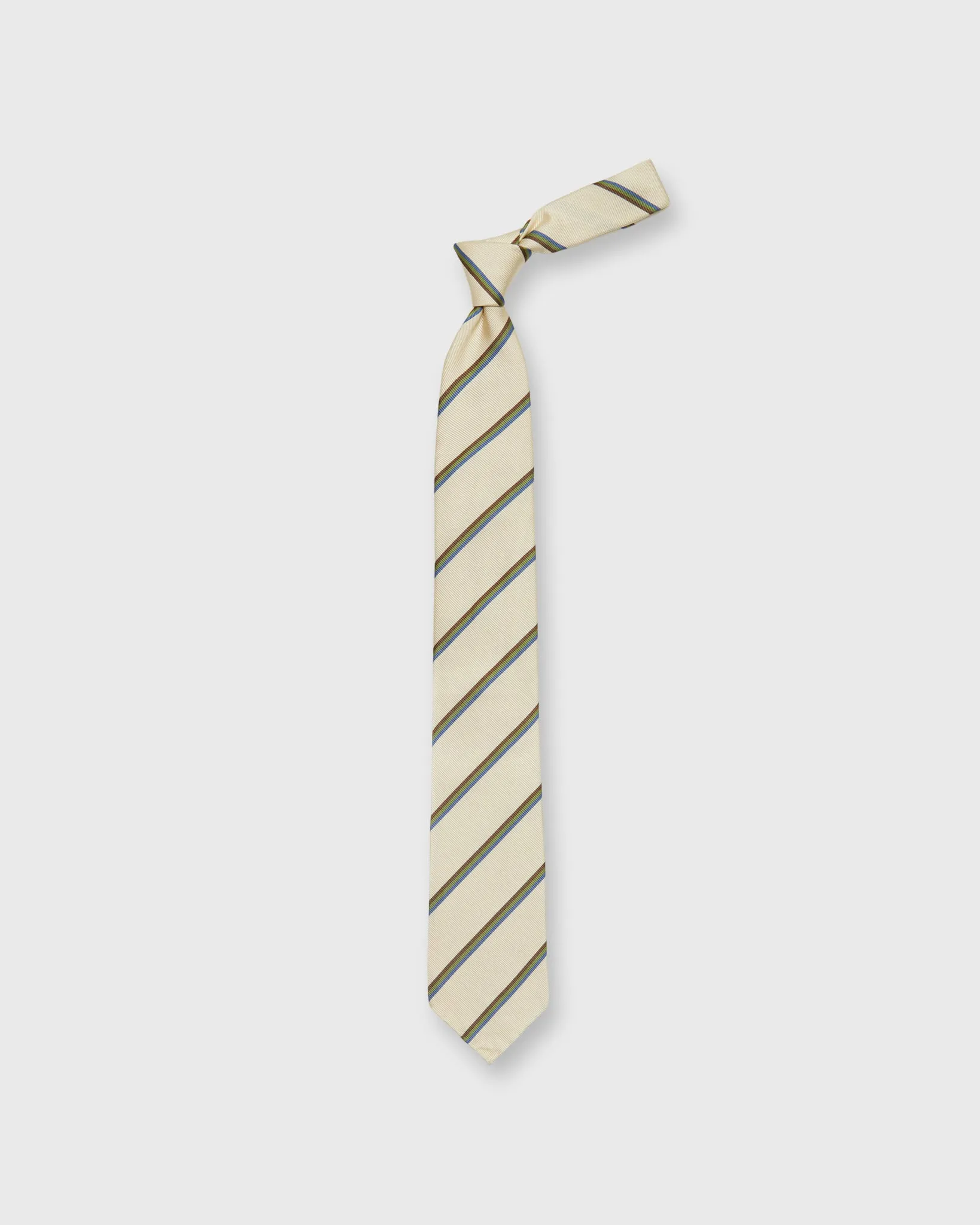 Silk Woven Tie in Bone/Blue/Green Multi Stripe sold by Mashburn product image thumbnail 3