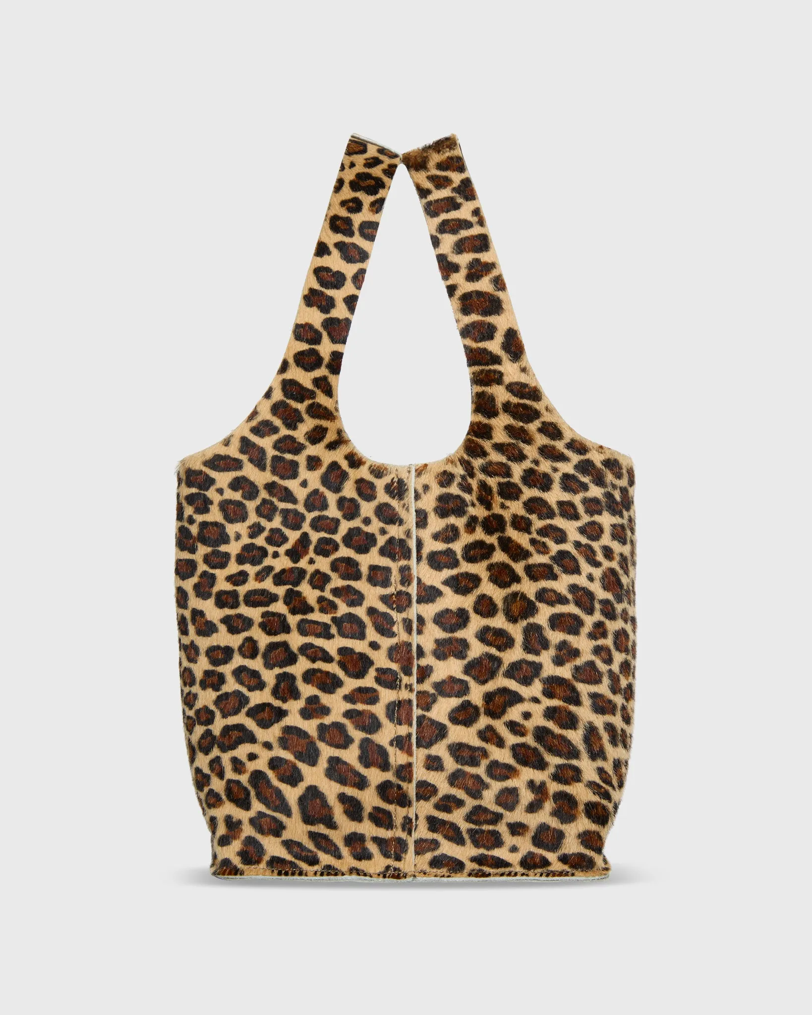 Paola Bucket Bag in Mini Leopard Calf Hair sold by Mashburn