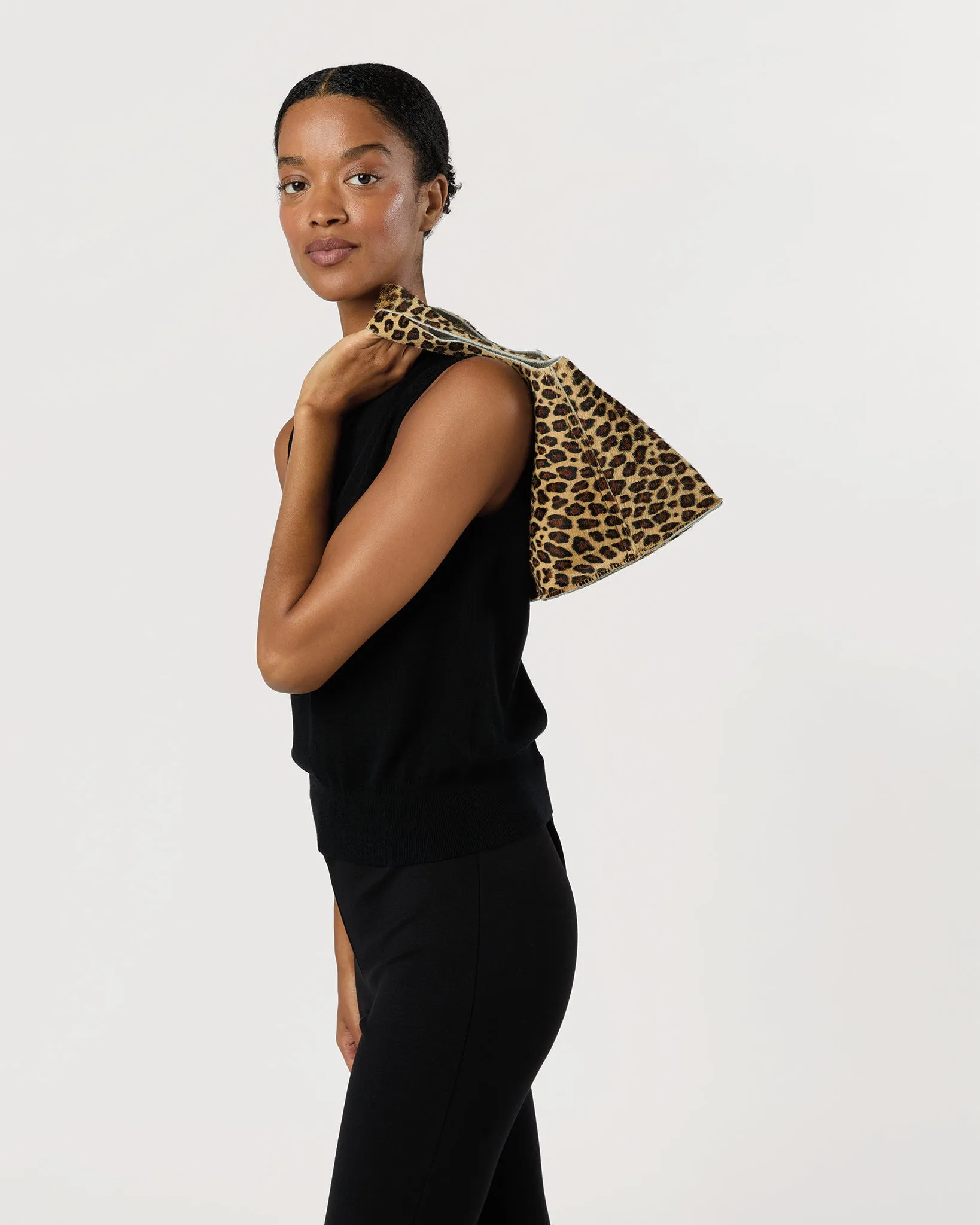 Paola Bucket Bag in Mini Leopard Calf Hair sold by Mashburn product image thumbnail 2
