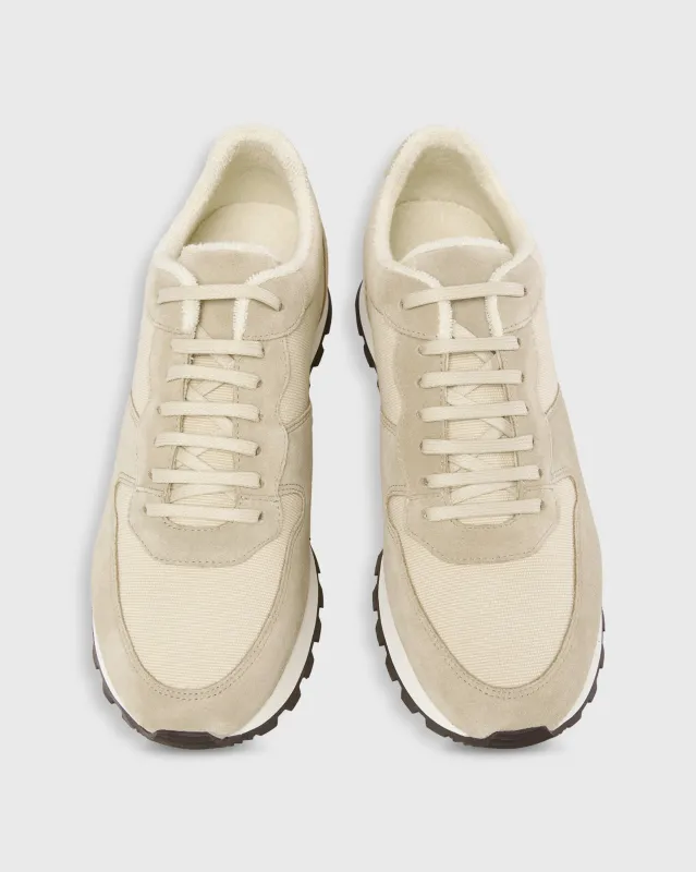 Trainer in Stone/Natural Suede/Canvas sold by Mashburn