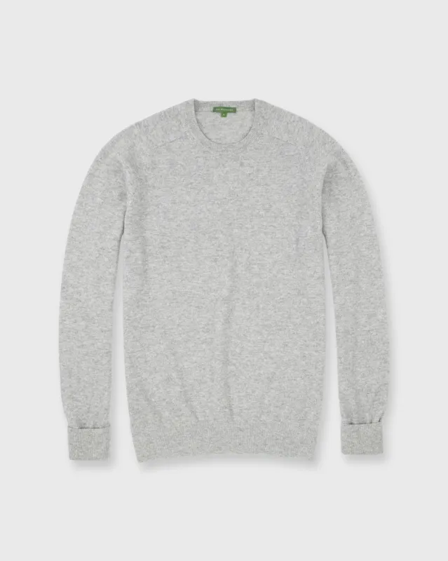 Classic Crewneck Sweater in Pale Heather Grey Cashmere sold by Mashburn