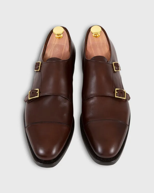 Double Monk Strap in Espresso Calfskin sold by Mashburn
