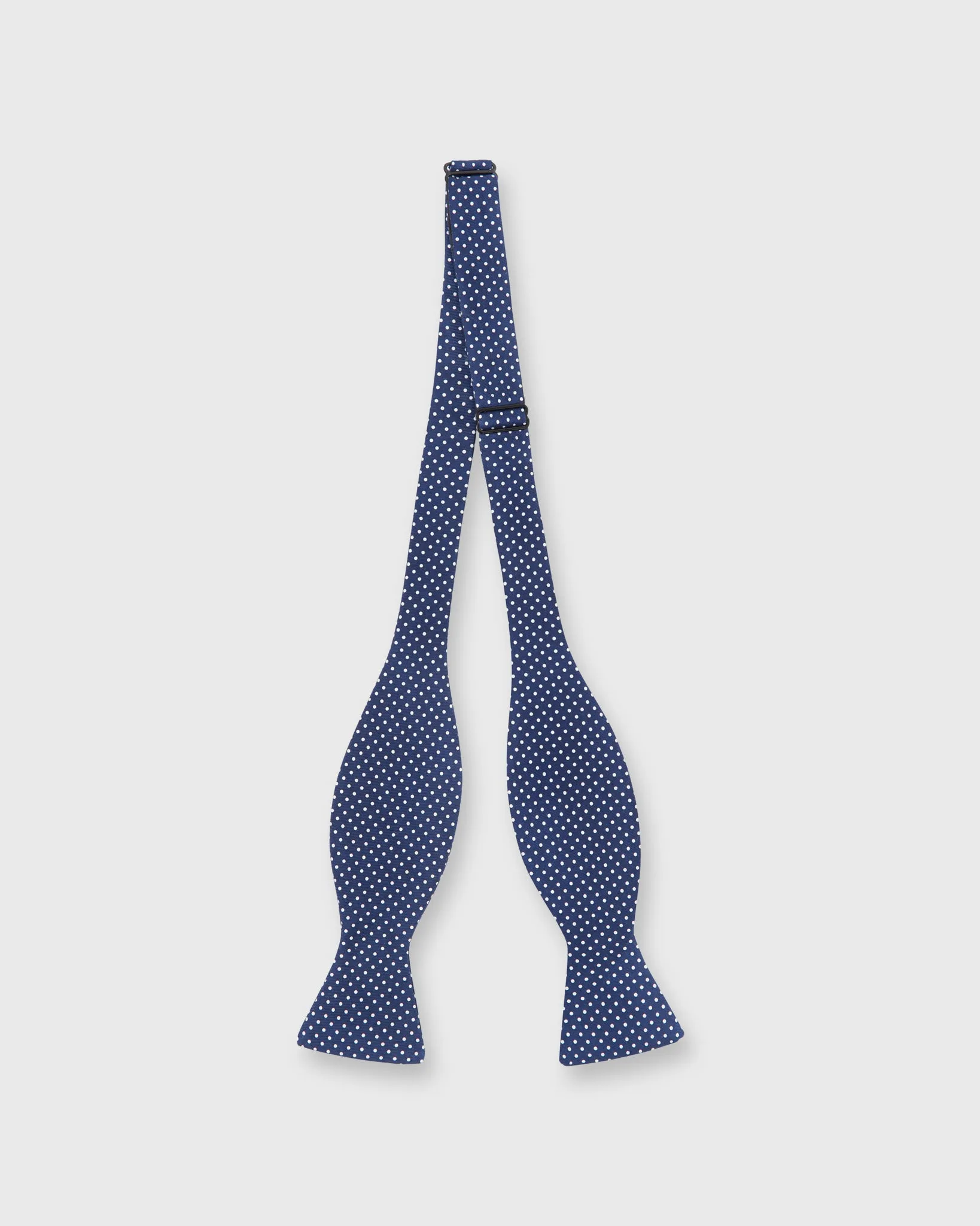 Silk Print Bow Tie in Navy/White Dot sold by Mashburn product image thumbnail 2