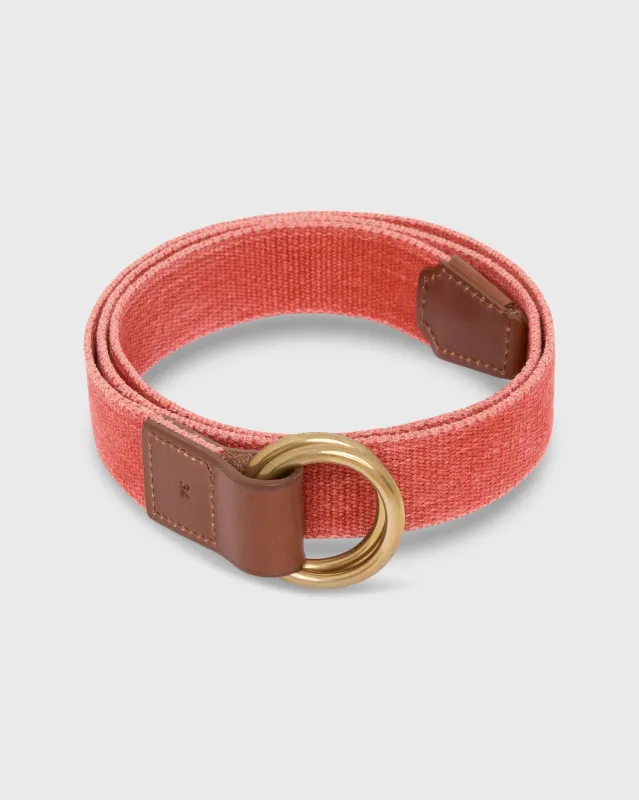 1.25" Double O-Ring Belt in Vermillion Canvas sold by Mashburn