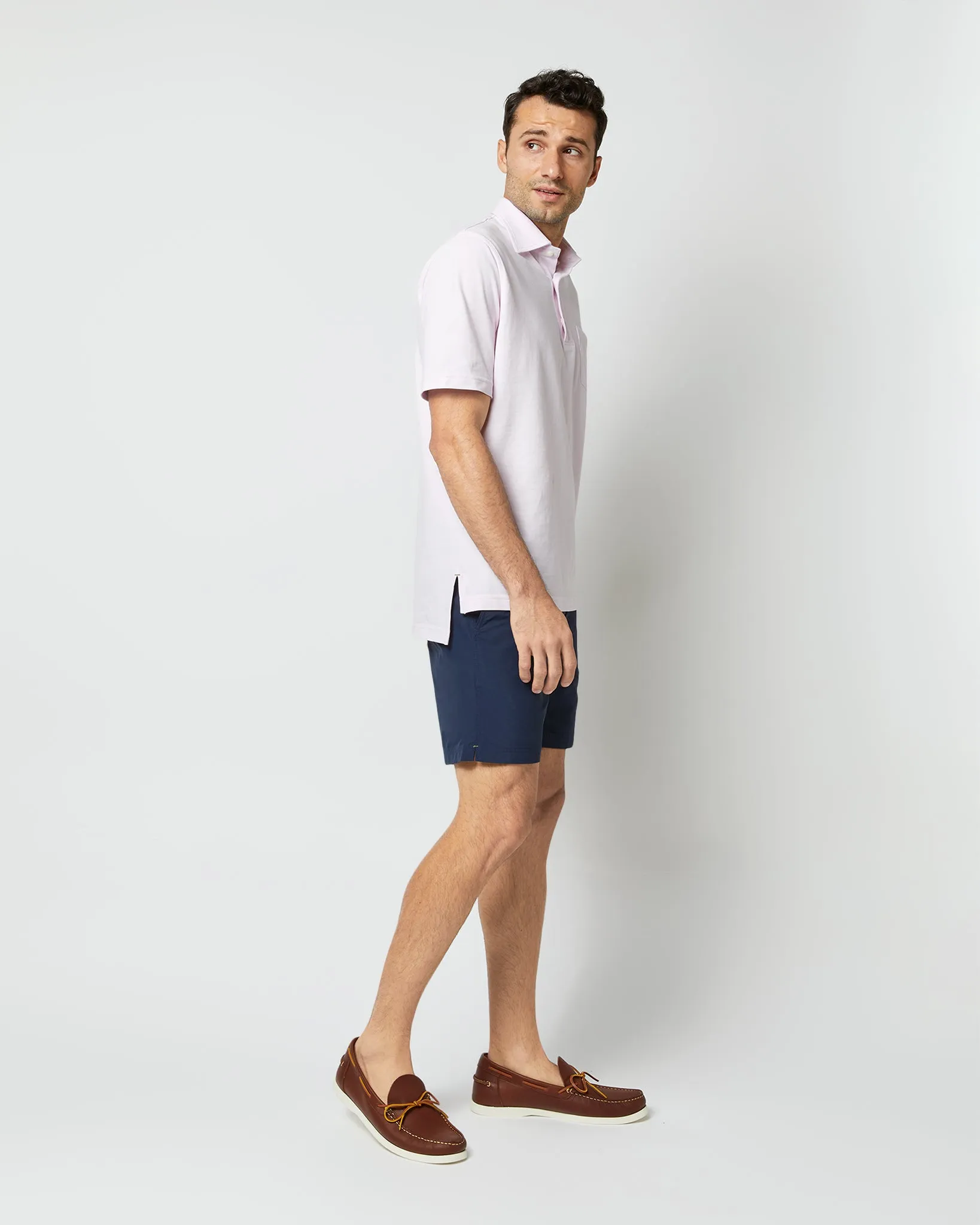 Zip-Front Mid-Length Swim Short in Navy Nylon sold by Mashburn product image thumbnail 3