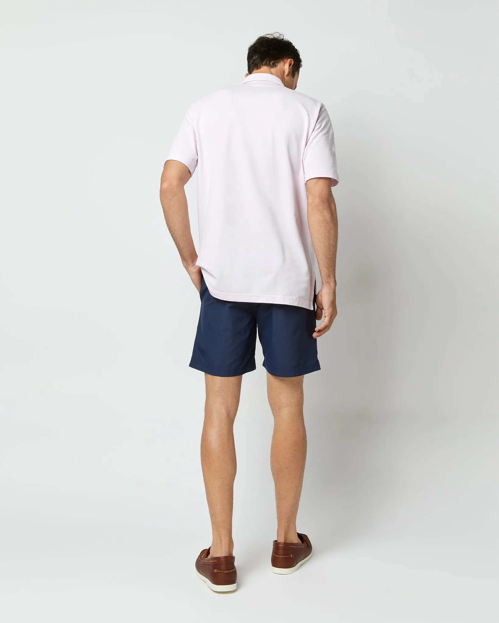 Zip-Front Mid-Length Swim Short in Navy Nylon sold by Mashburn product image thumbnail 4