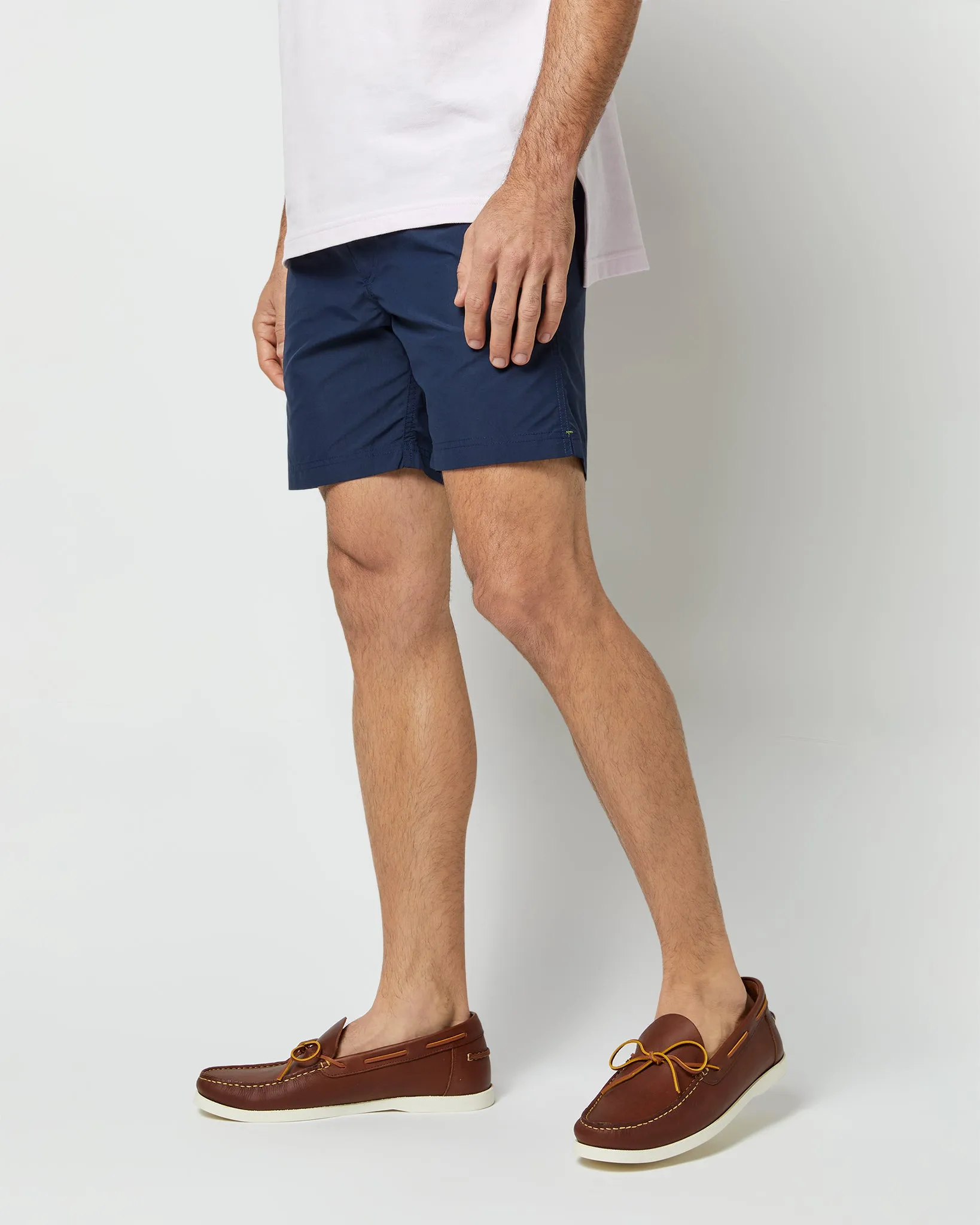 Zip-Front Mid-Length Swim Short in Navy Nylon sold by Mashburn product image thumbnail 5