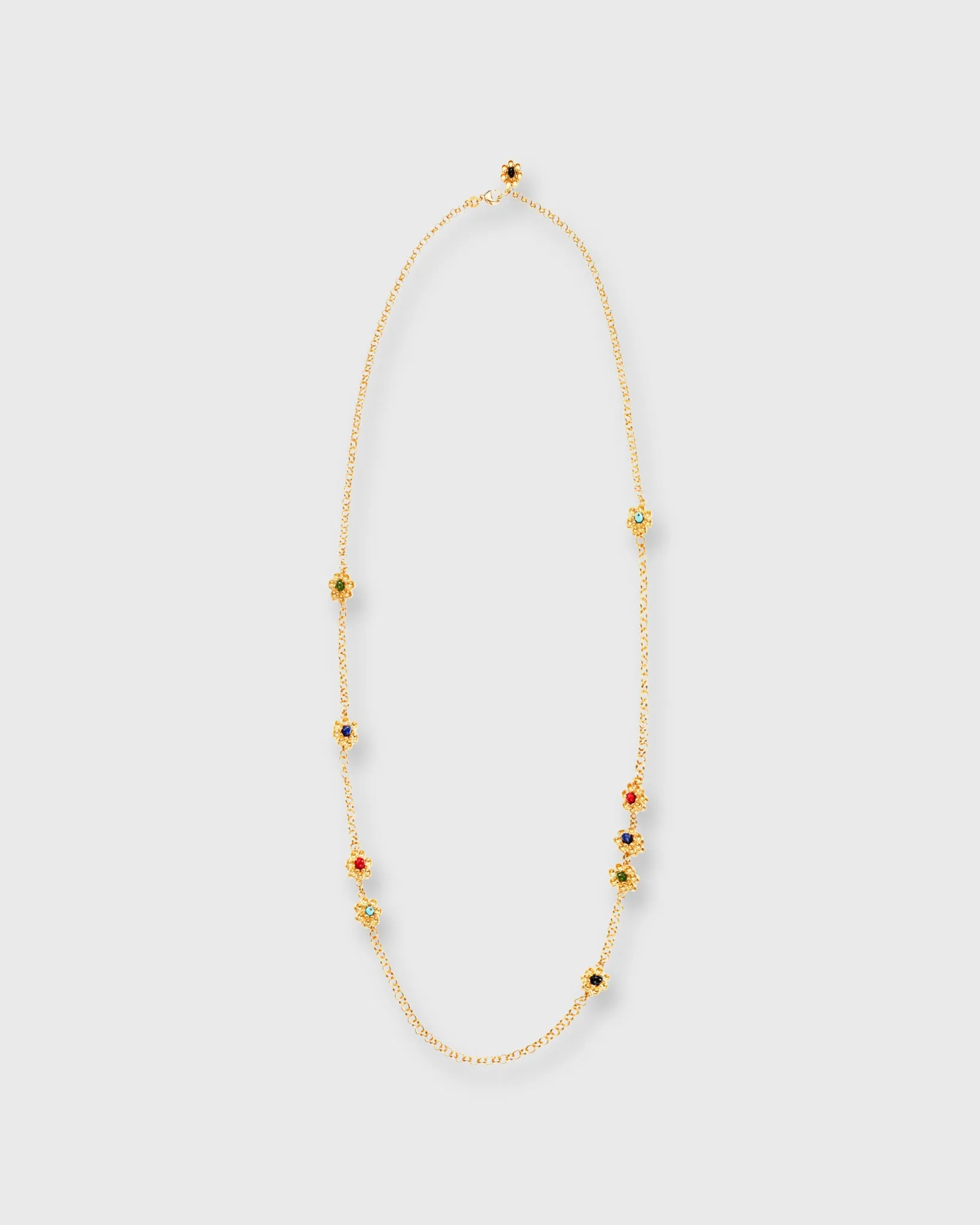 Long Daisy Chain Necklace in Gold/Multi sold by Mashburn