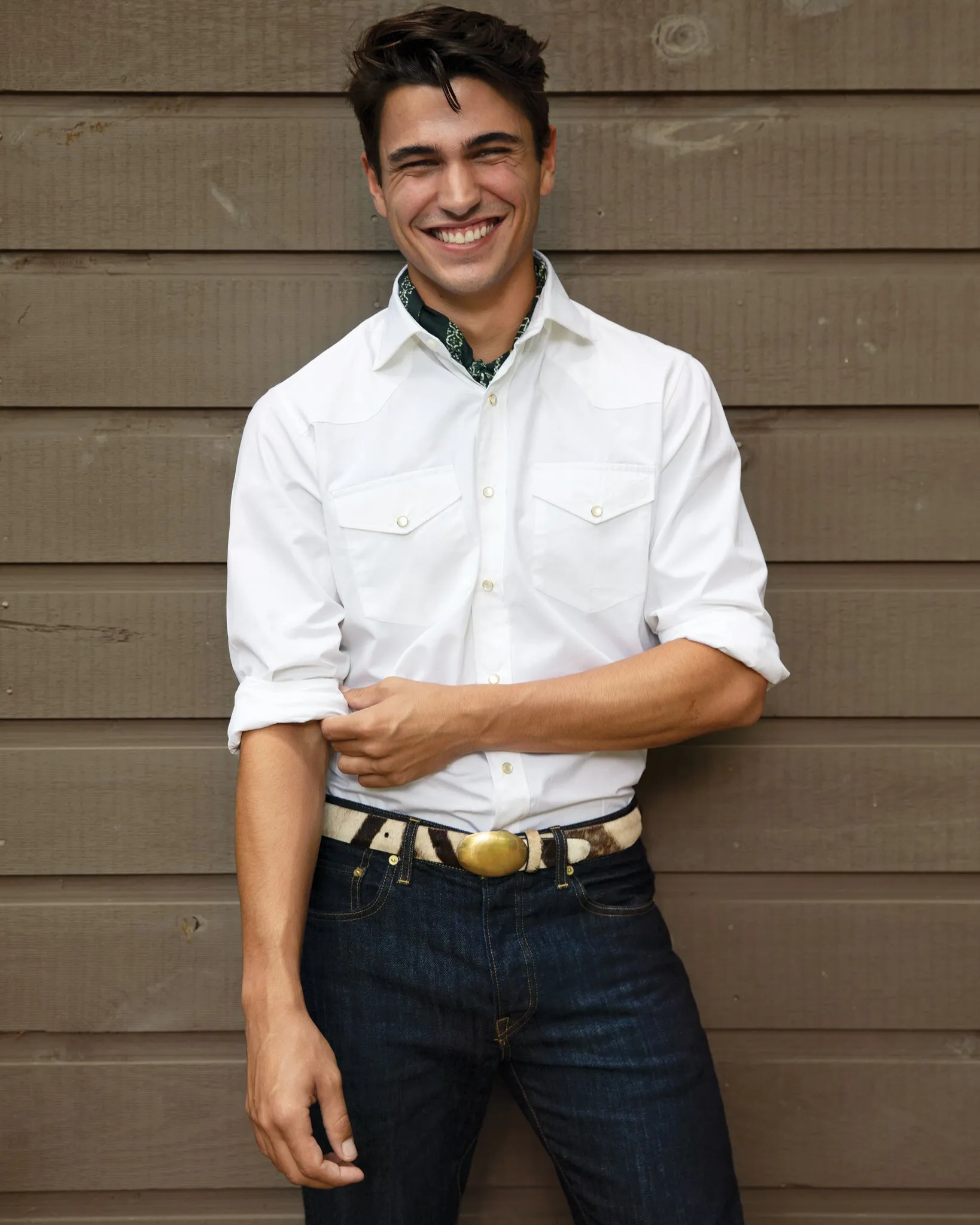 Western Work Shirt in White Poplin sold by Mashburn product image thumbnail 5
