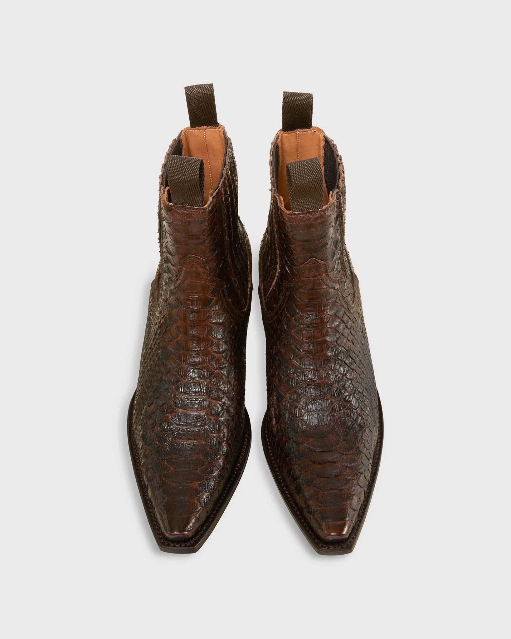 Short Cowboy Boot in Brown Python sold by Mashburn product image thumbnail 2