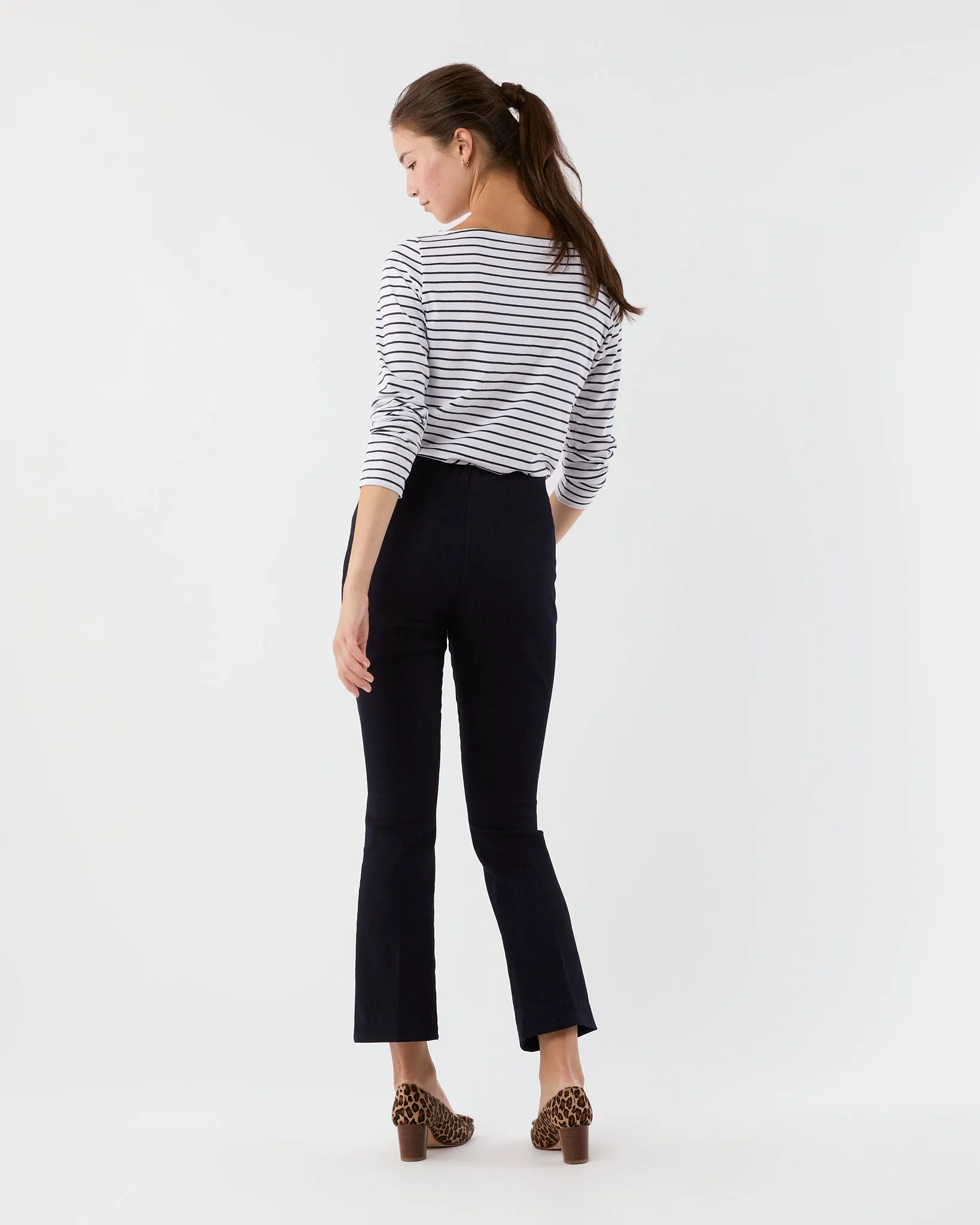 Faye Flare Cropped Pant in Indigo Stretch Denim sold by Mashburn product image thumbnail 4