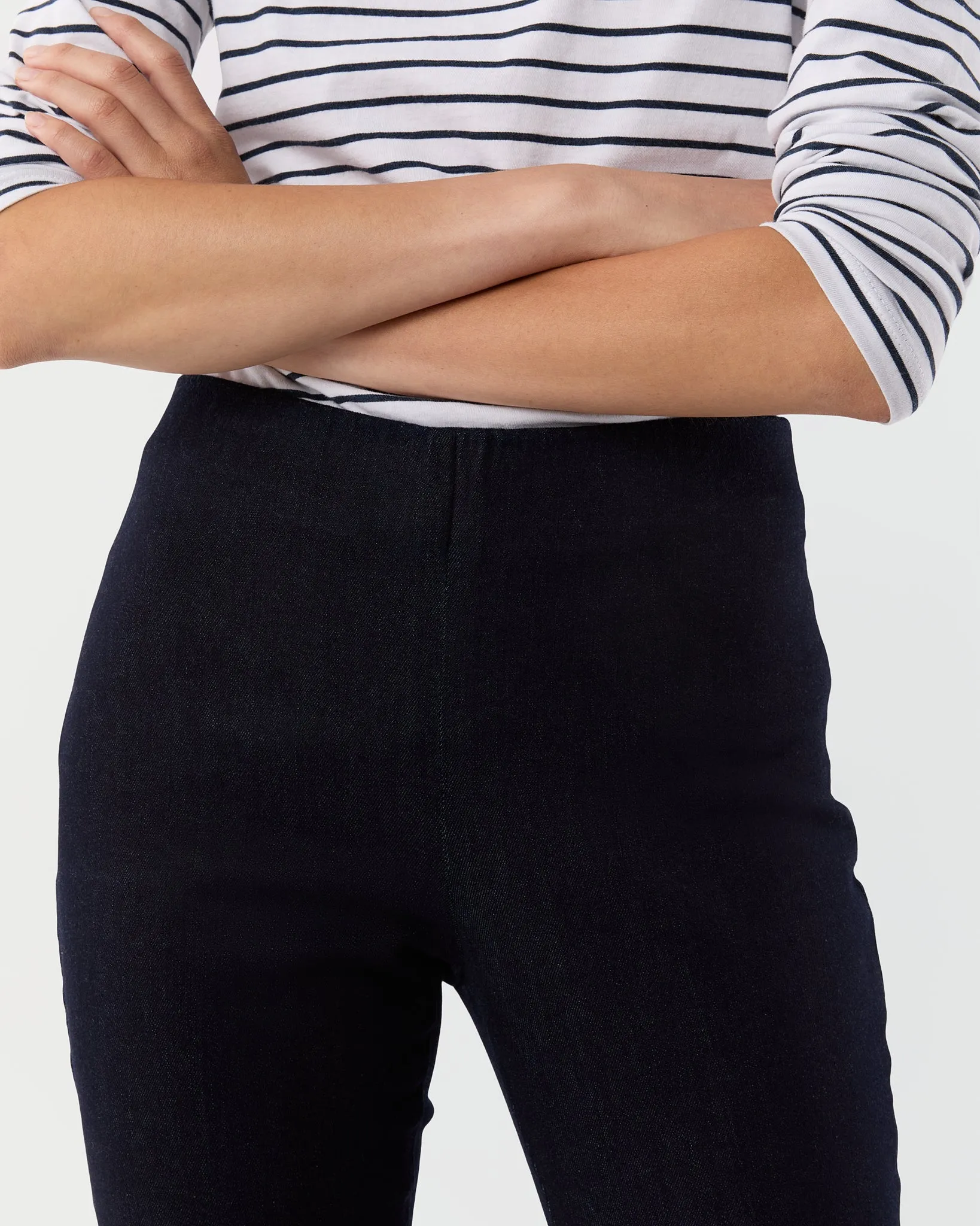 Faye Flare Cropped Pant in Indigo Stretch Denim sold by Mashburn product image thumbnail 2