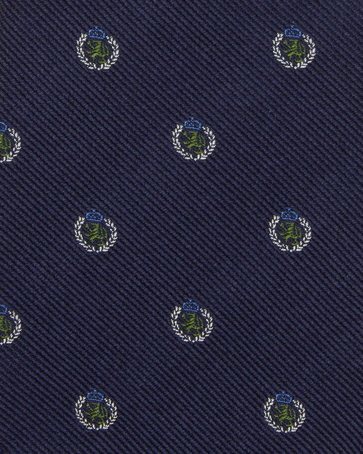Silk Club Tie in Navy/Moss Griffin Crest sold by Mashburn product image thumbnail 2