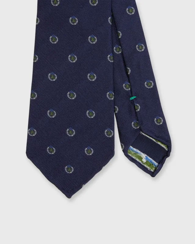 Silk Club Tie in Navy/Moss Griffin Crest sold by Mashburn