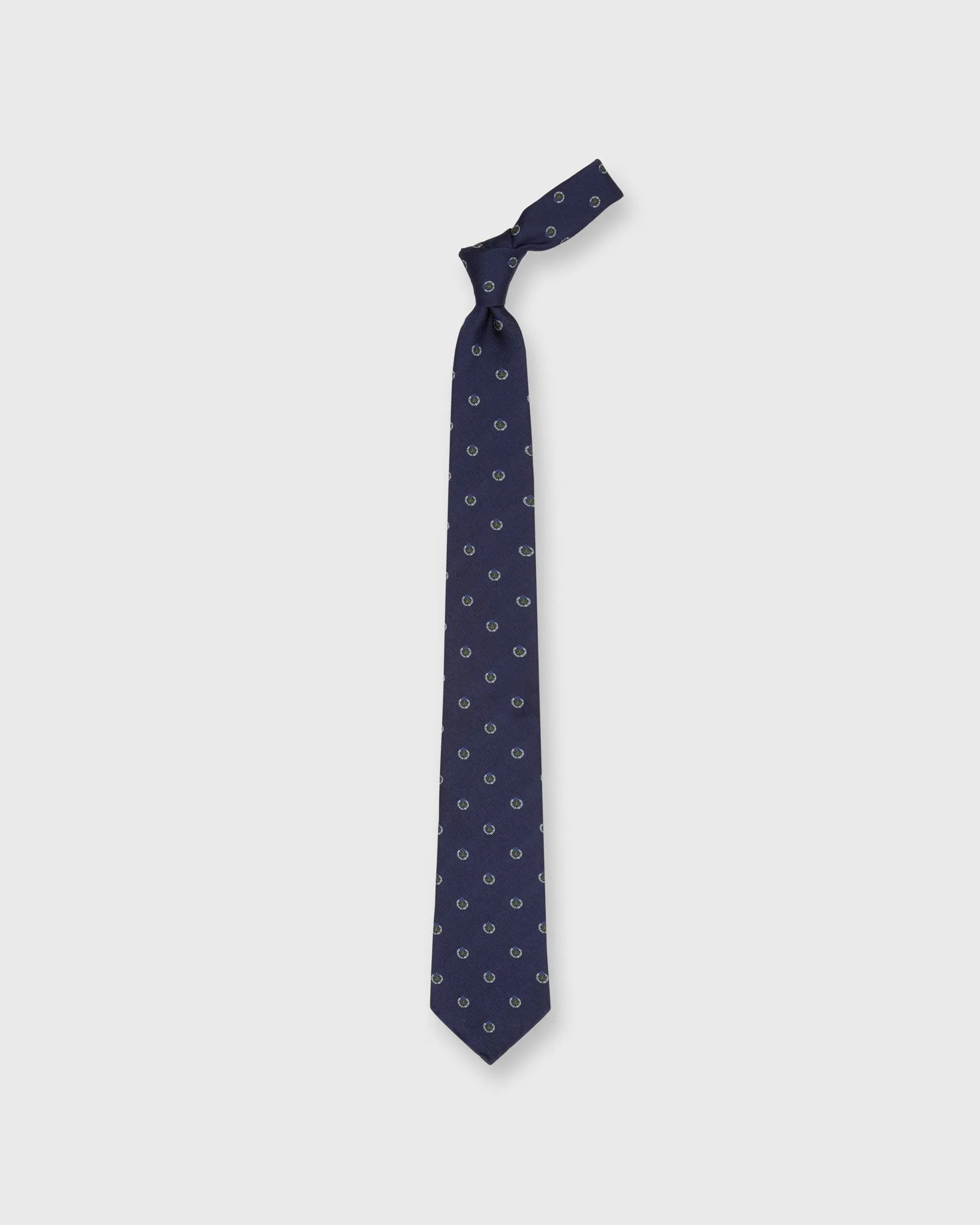 Silk Club Tie in Navy/Moss Griffin Crest sold by Mashburn product image thumbnail 3