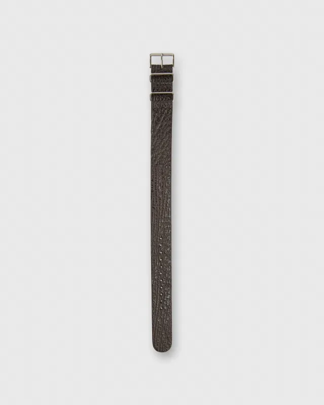 One-Piece Watch Strap in Chocolate Sharkskin made by Sid Mashburn