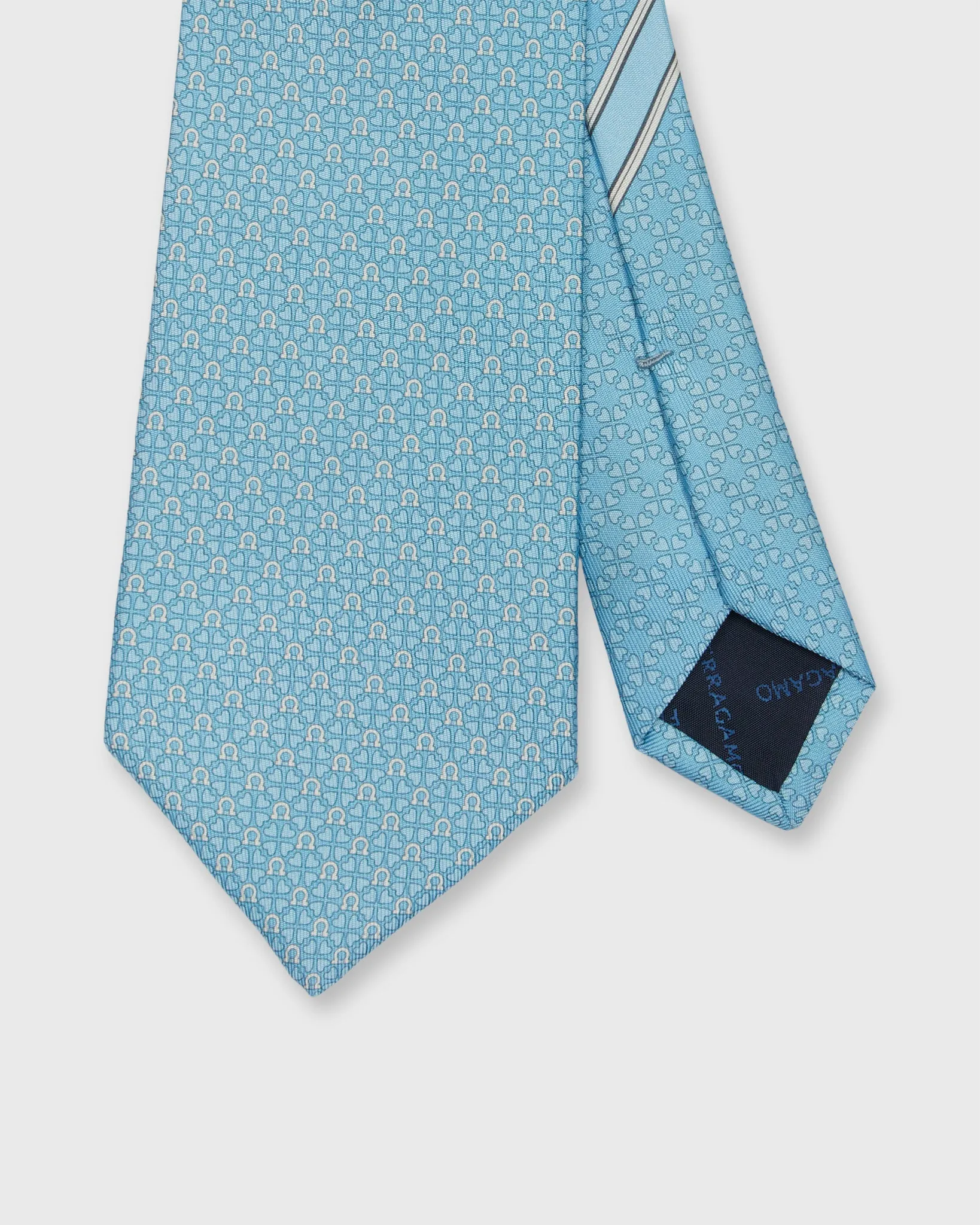 Silk Print Tie in Blue Gancini Foulard sold by Mashburn