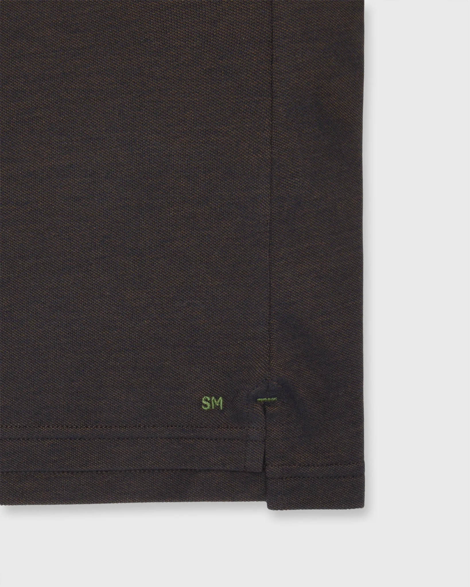 Long-Sleeved Polo in Brown Dark Oxford Pima Pique sold by Mashburn product image thumbnail 3