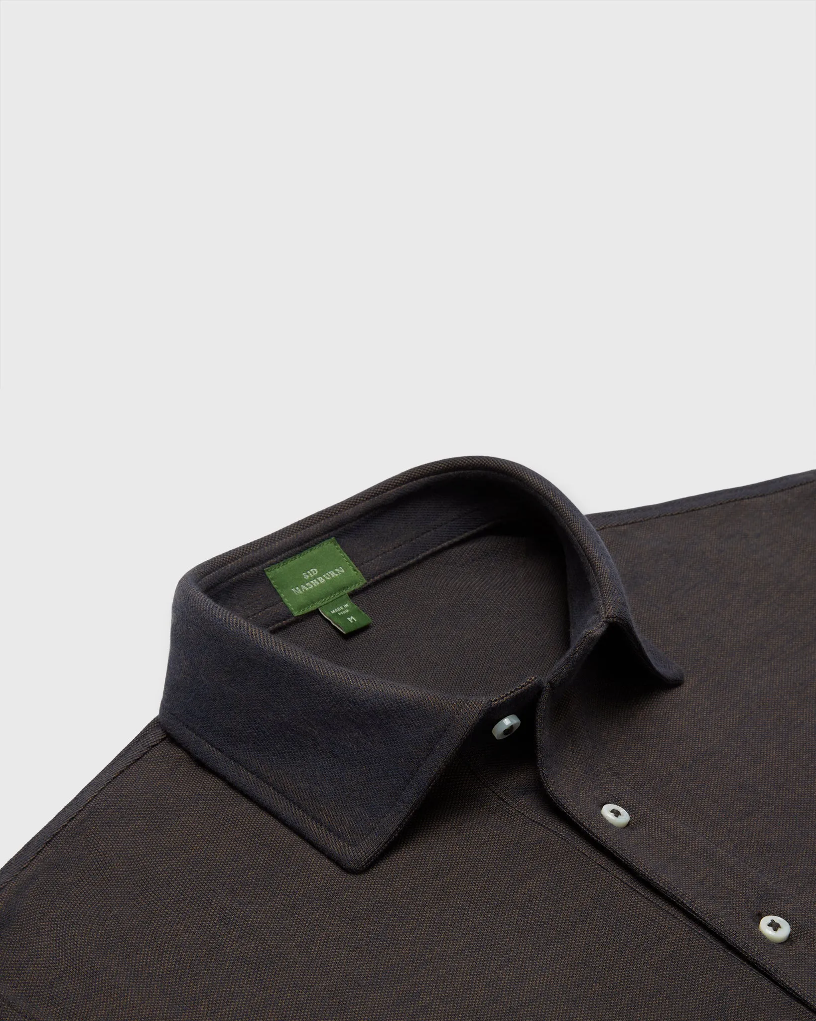 Long-Sleeved Polo in Brown Dark Oxford Pima Pique sold by Mashburn product image thumbnail 2