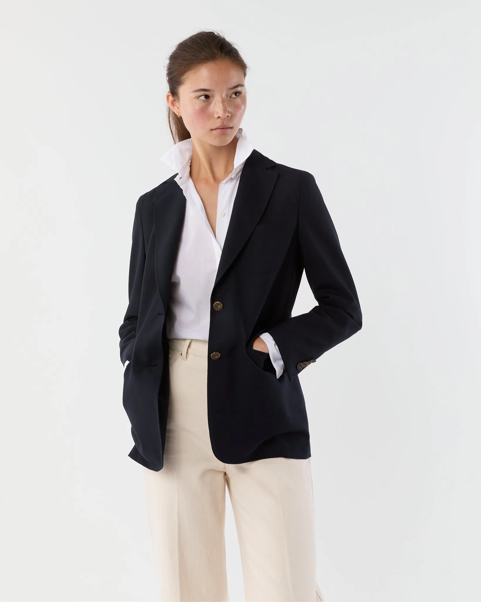 Ghost Blazer in Navy High-Twist sold by Mashburn product image thumbnail 3