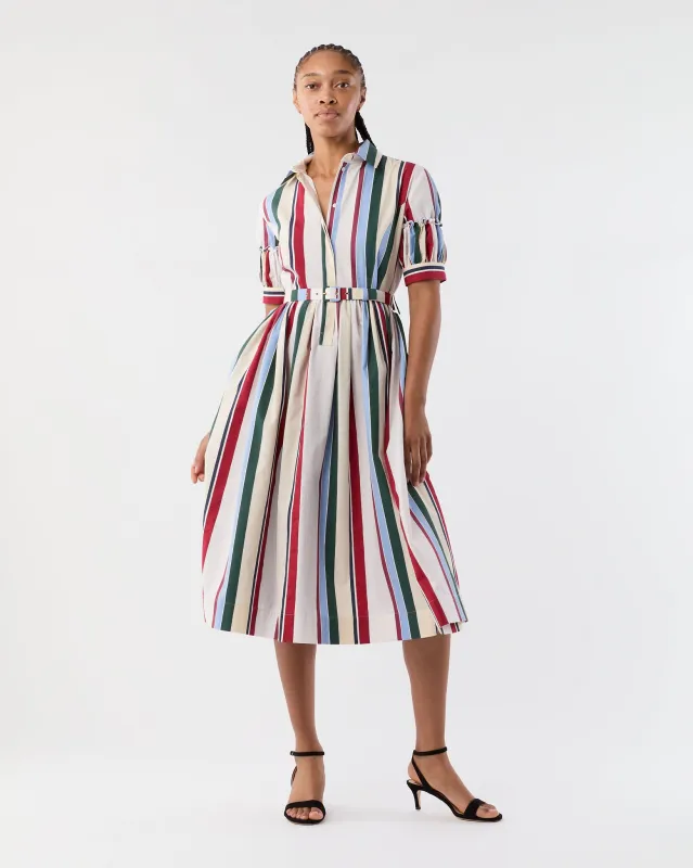 Libertine Dress in Multicolor Stripes Jacquard made by LA DoubleJ