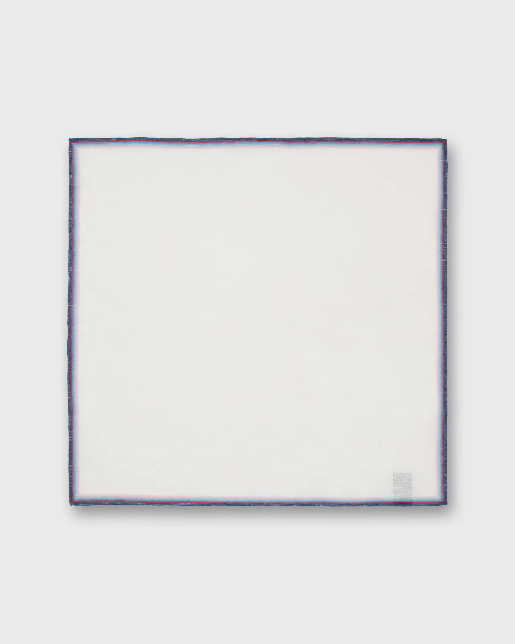 Linen/Cotton Print Pocket Square in Multi Stripe Border sold by Mashburn product image thumbnail 2