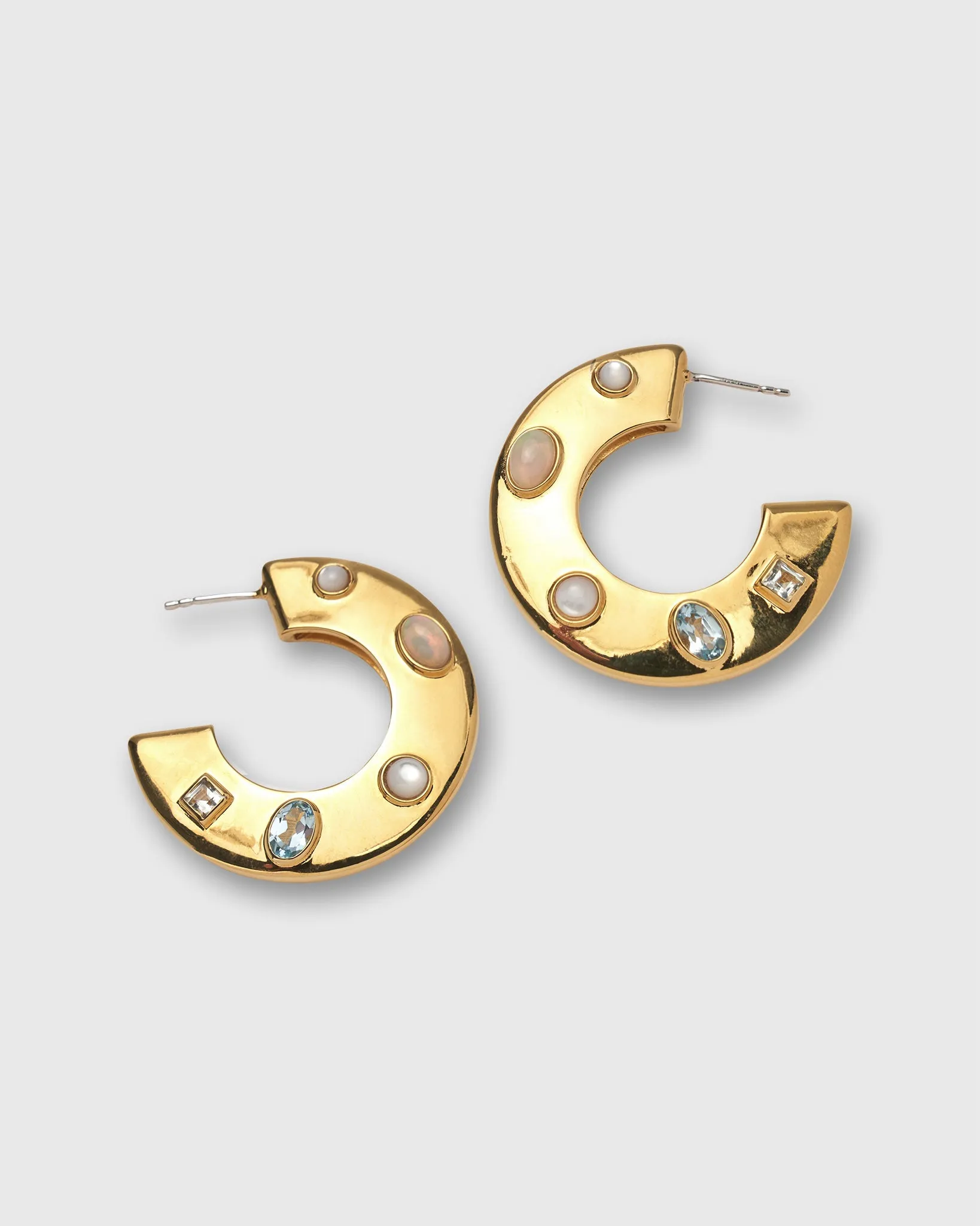 Saucer Hoop Earrings in Dotted Pearl sold by Mashburn product image thumbnail 5