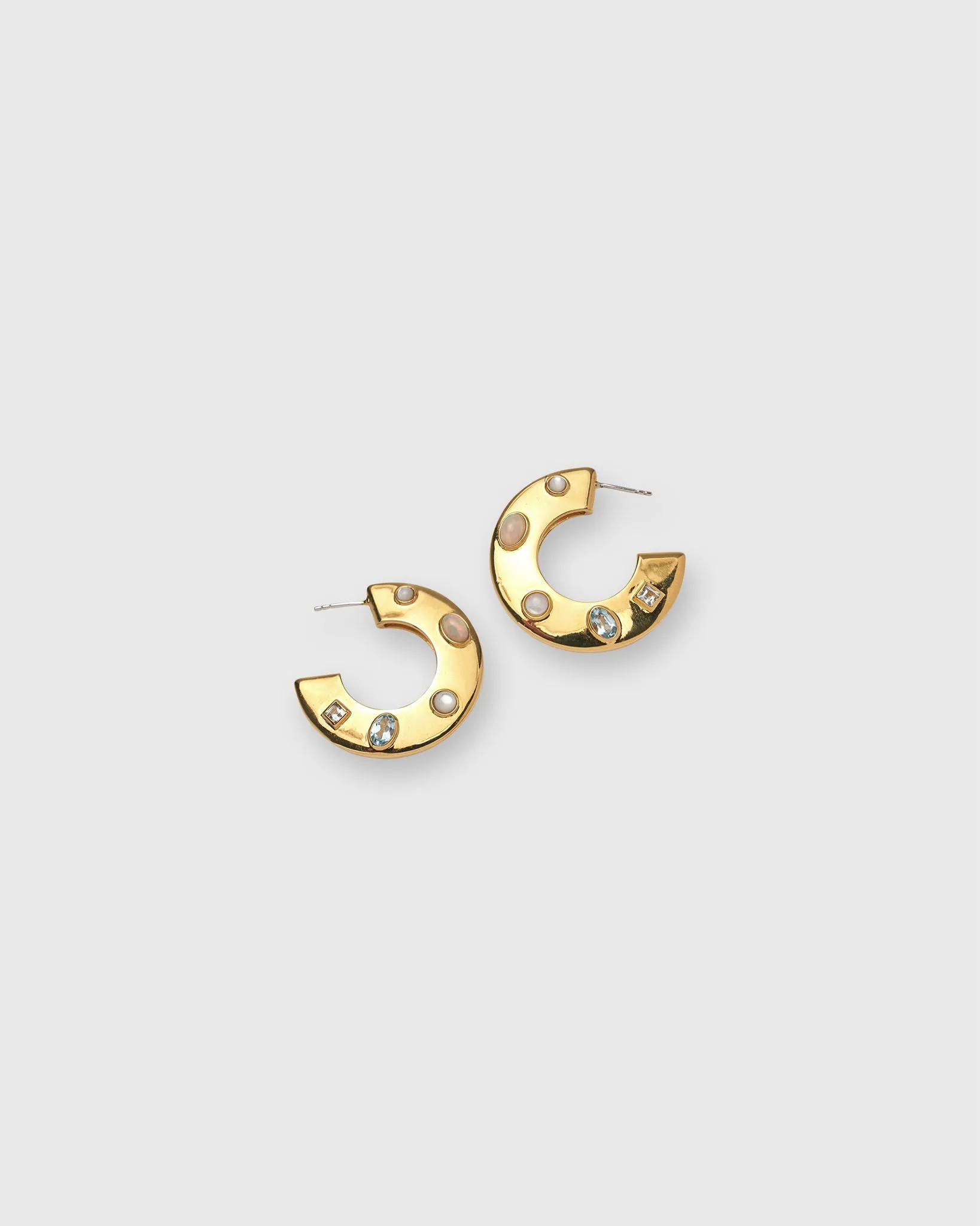 Saucer Hoop Earrings in Dotted Pearl sold by Mashburn product image thumbnail 3