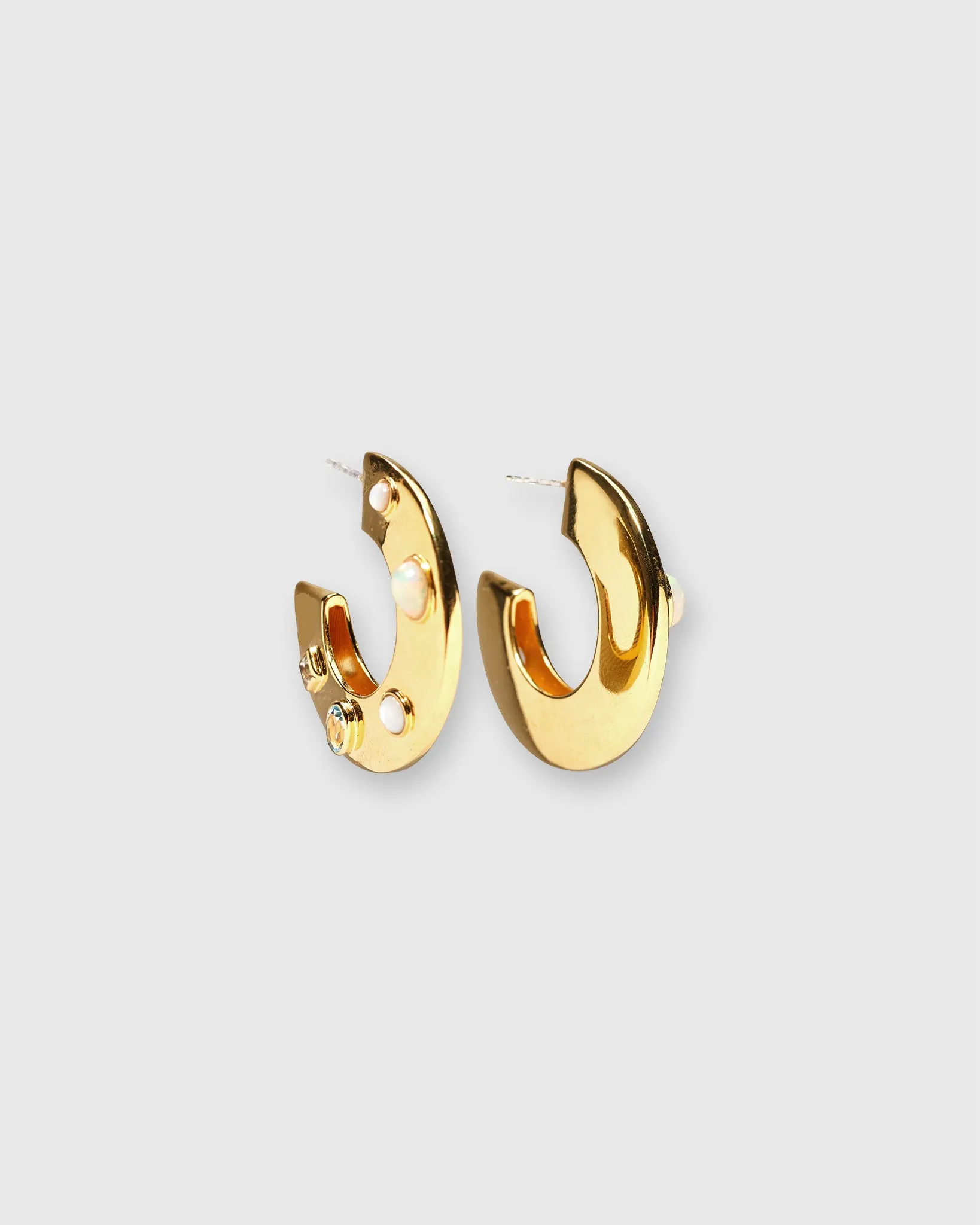 Saucer Hoop Earrings in Dotted Pearl sold by Mashburn