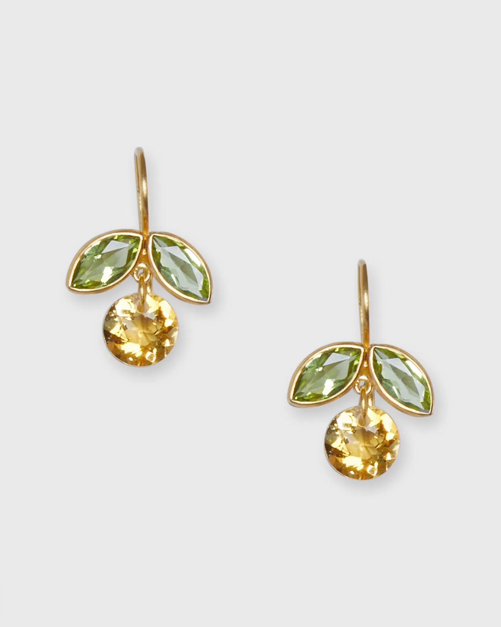 Apple Earrings in Peridot/Citrine sold by Mashburn
