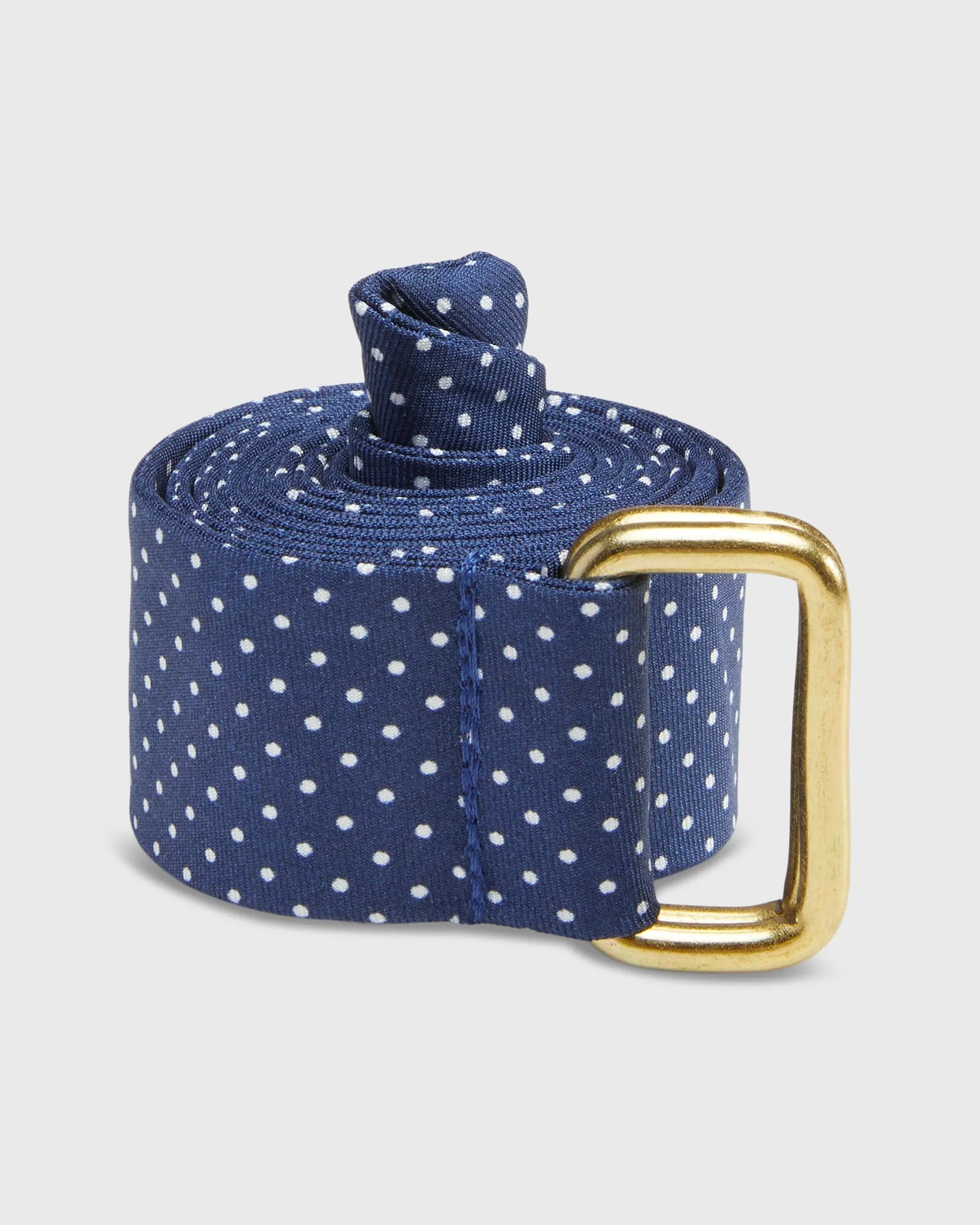 D-Ring Belt in Navy/White Dot sold by Mashburn