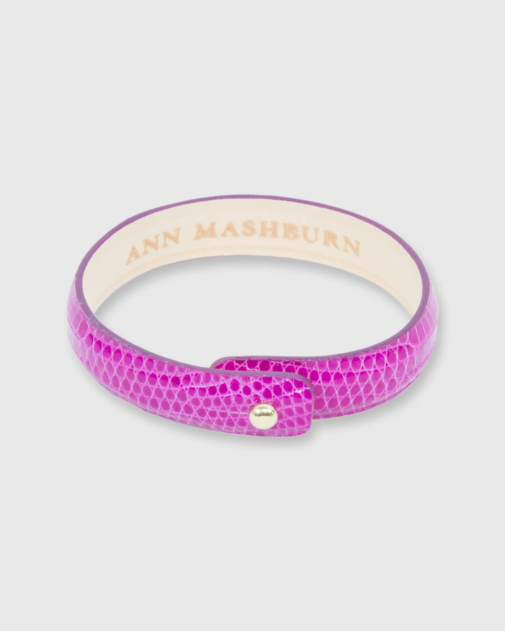 0.5" Lizard Cuff Bracelet in Azalea sold by Mashburn