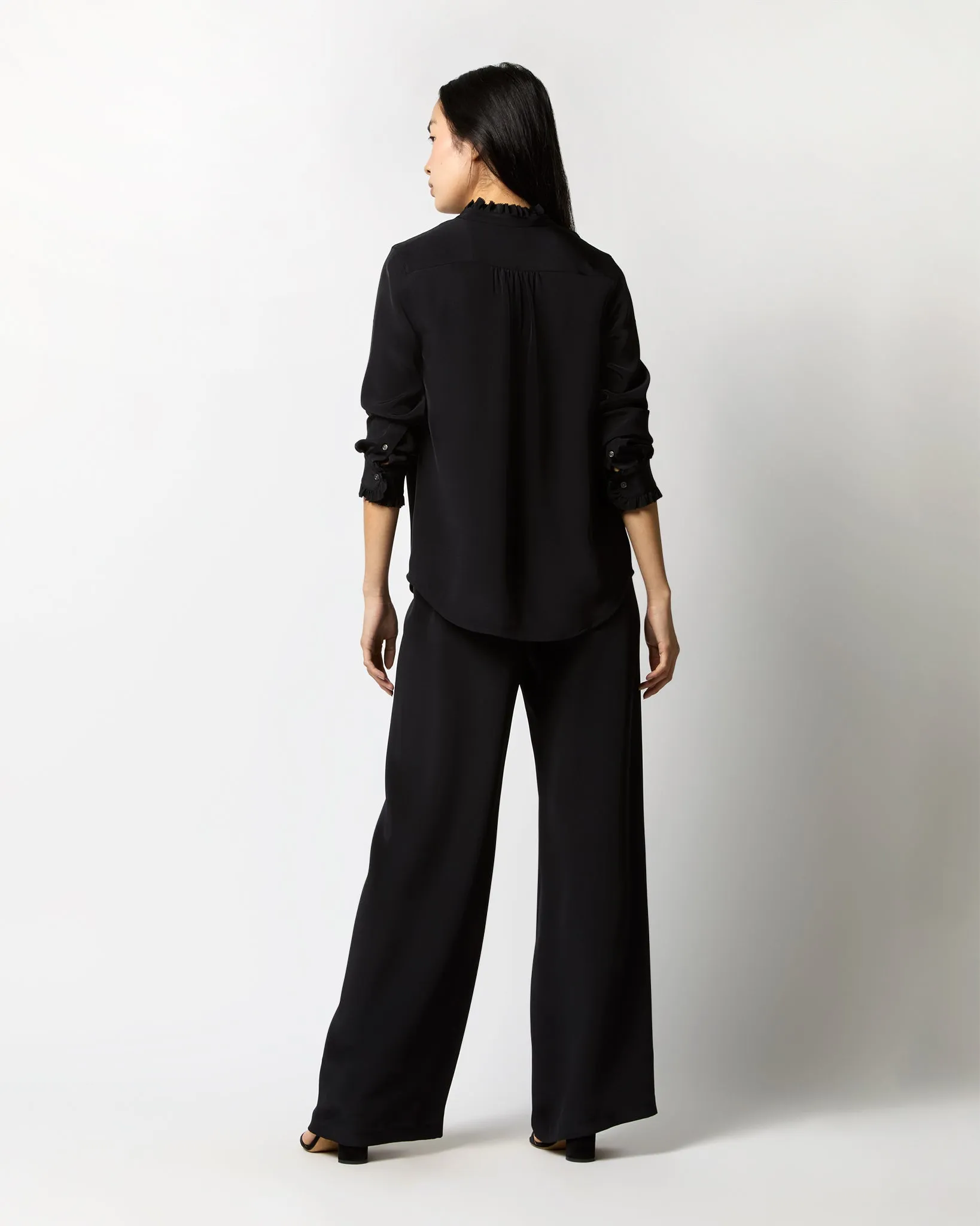 Kelly Pant in Black Silk Crepe de Chine sold by Mashburn product image thumbnail 4