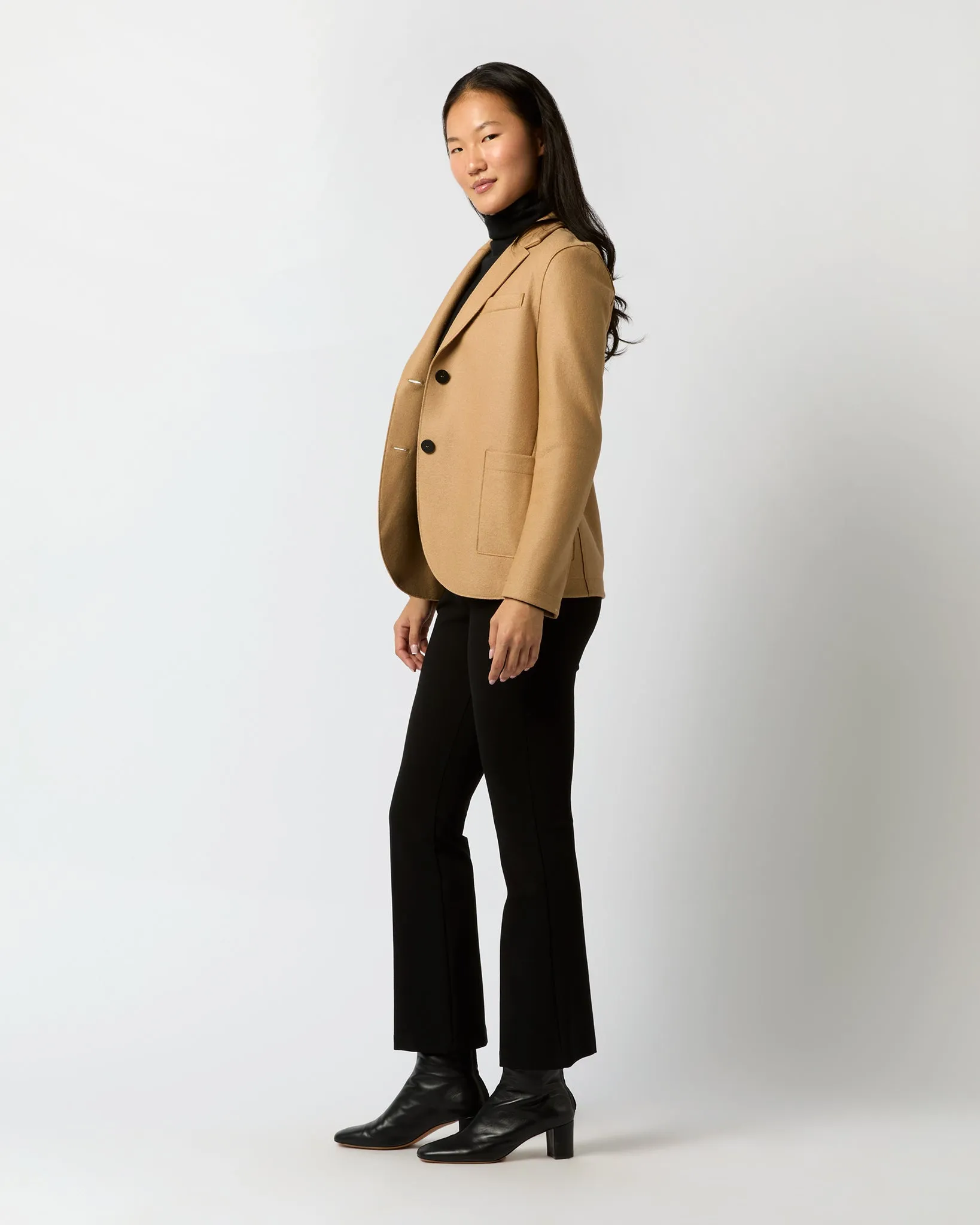 Stand Up Collar Blazer in Beige sold by Mashburn product image thumbnail 5