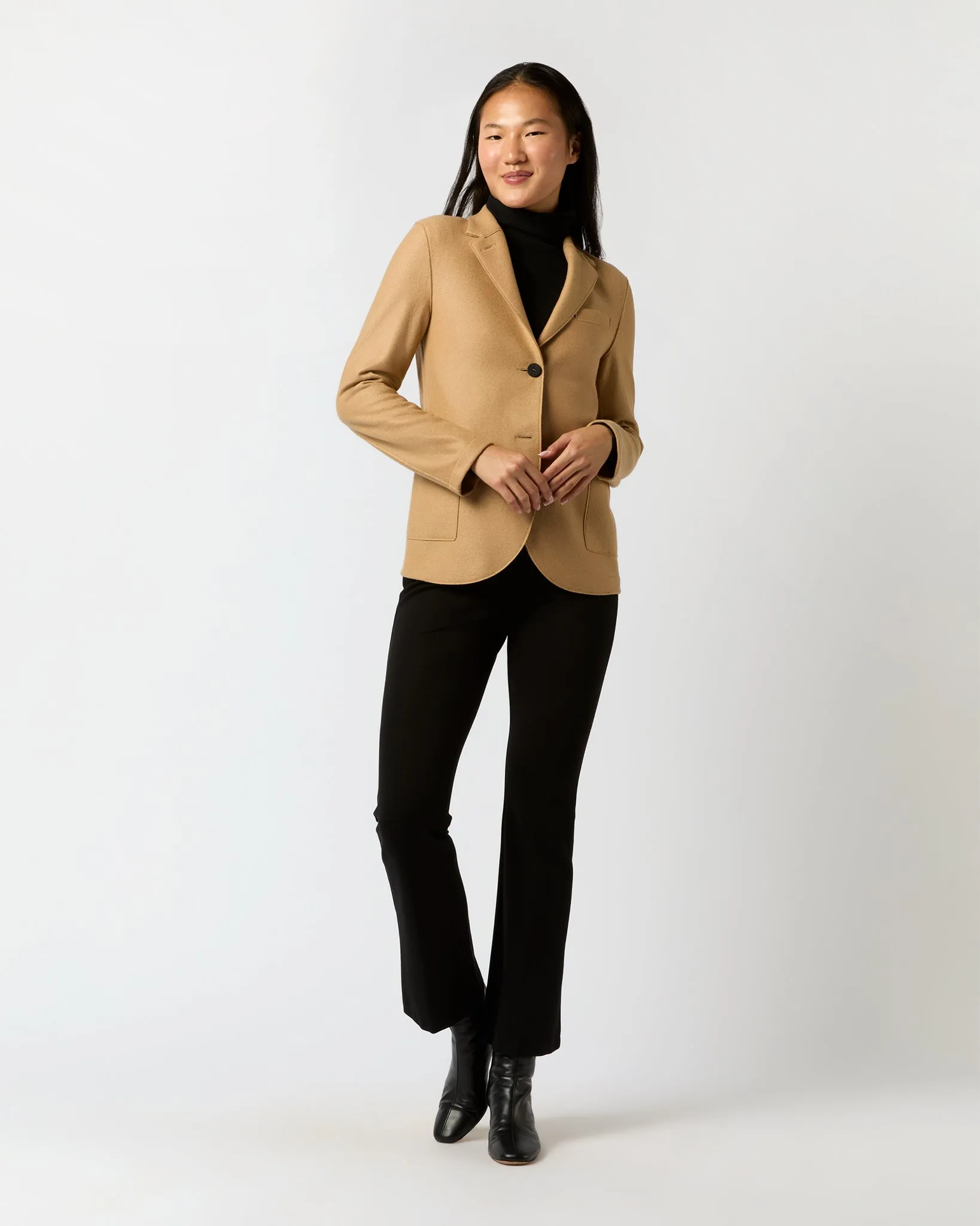 Stand Up Collar Blazer in Beige sold by Mashburn product image thumbnail 3