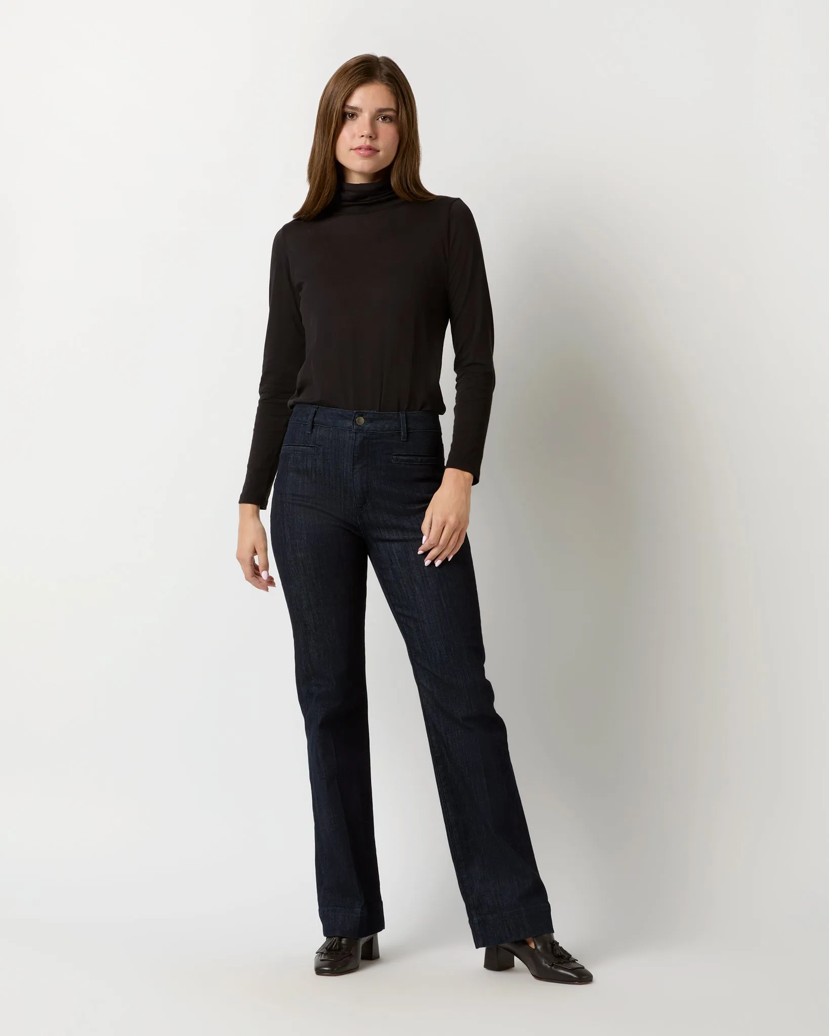 Turtleneck Tee in Black Pima Cotton sold by Mashburn product image thumbnail 3
