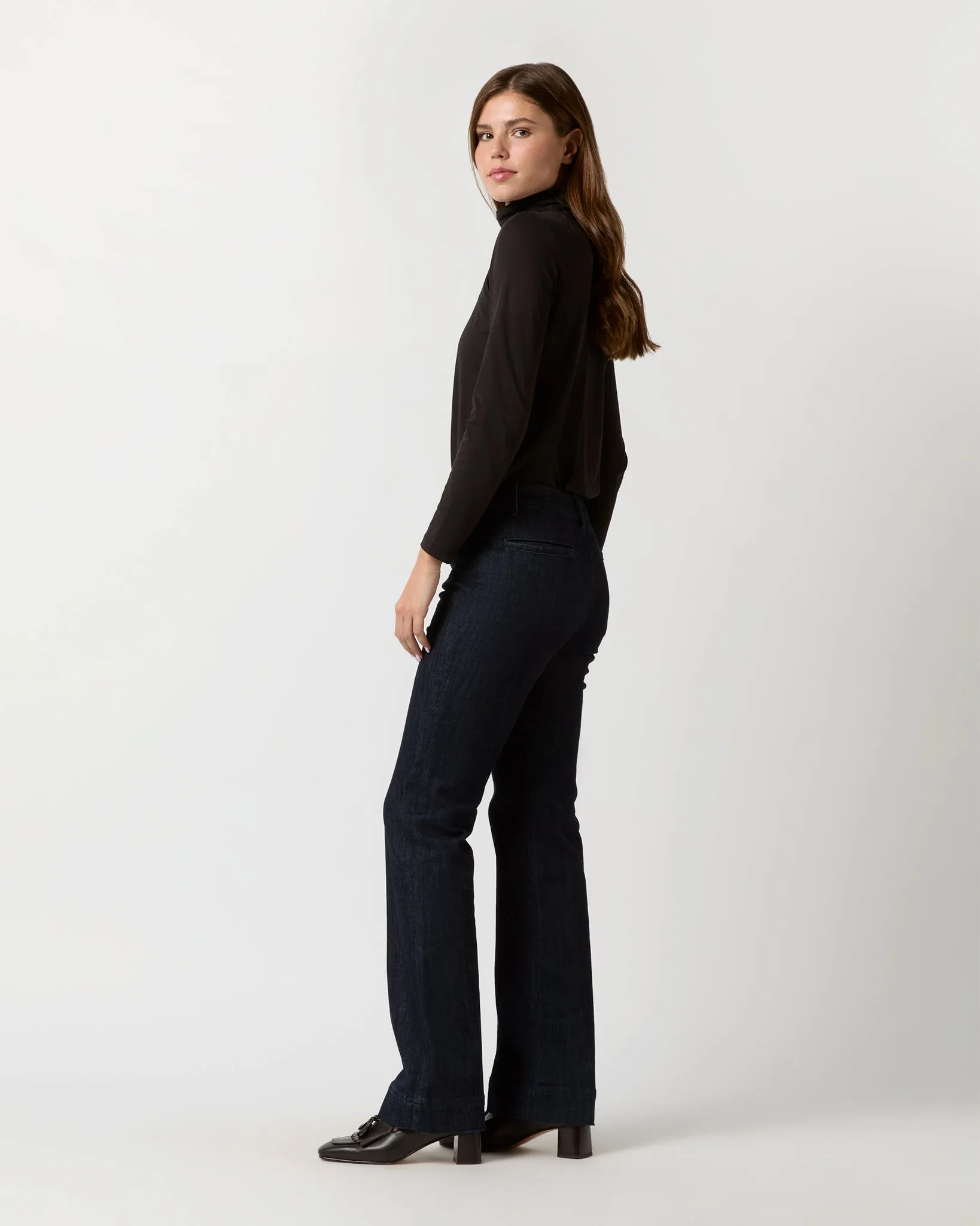 Turtleneck Tee in Black Pima Cotton sold by Mashburn product image thumbnail 4